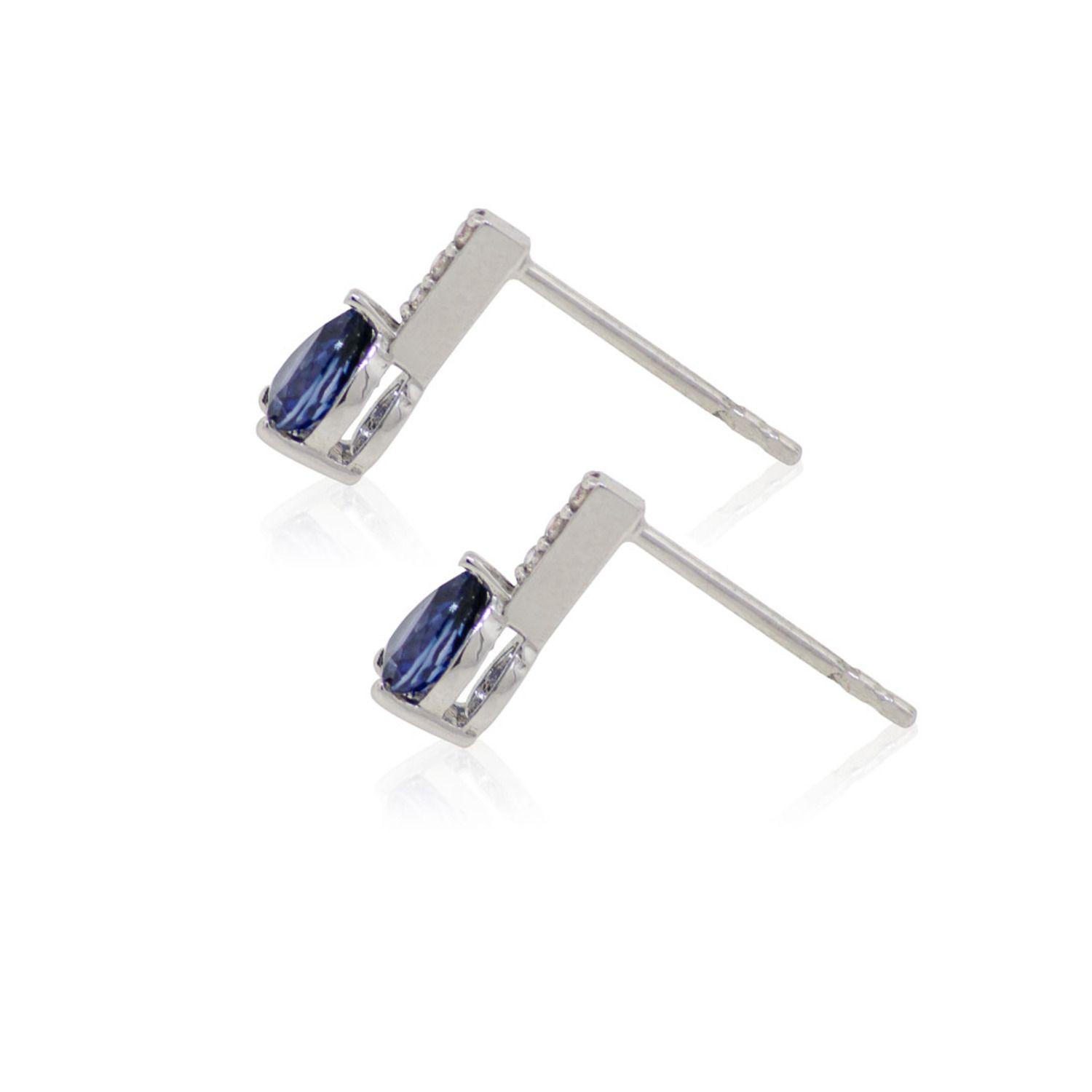 Aros de Oro 18kt con Diamantes 4pts total SI/H 86pts Zafiro-1
