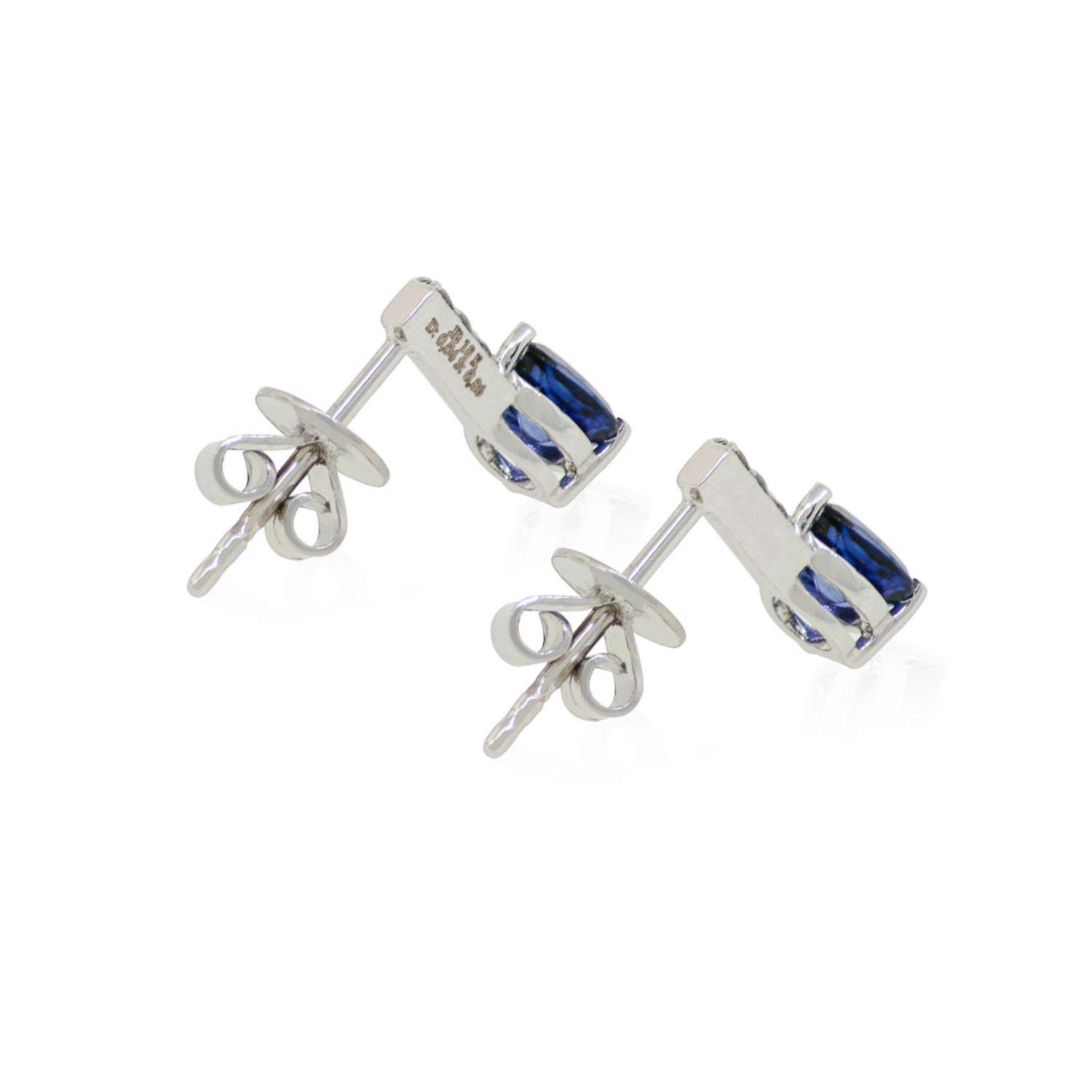 Aros de Oro 18kt con Diamantes 4pts total SI/H 86pts Zafiro-2