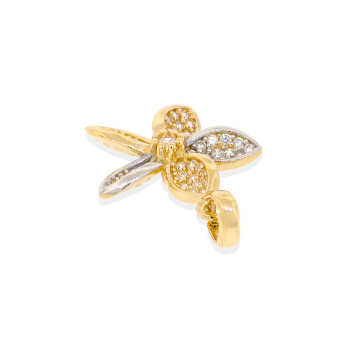 Colgante de Oro 18kt Flor Bicolor-2