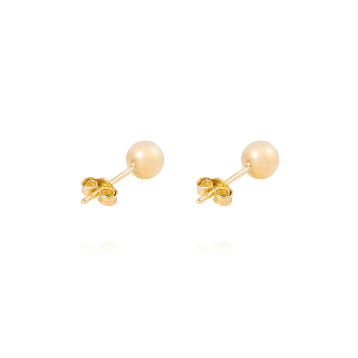 Aros de Oro 18kt bola 5,0mm Tornillo Mariposa-2