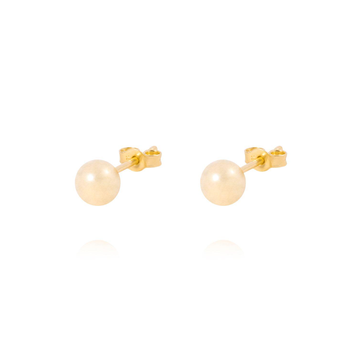 Aros de Oro 18kt bola 5,0mm Tornillo Mariposa-0