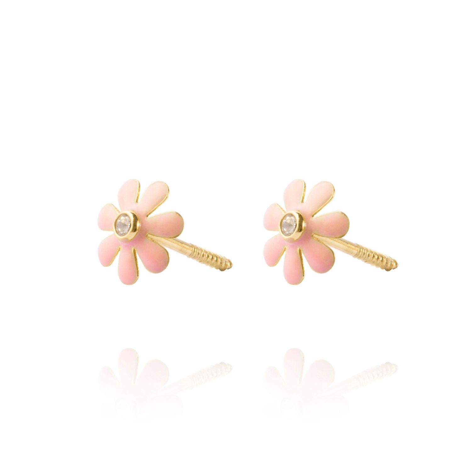 Aros de Oro 18kt Modelo Margarita.-0
