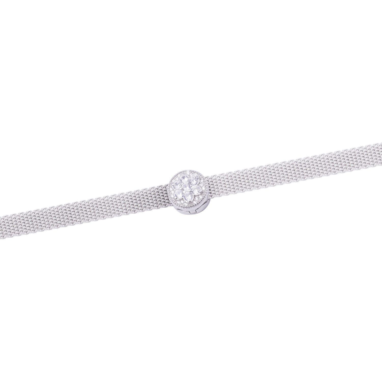 Dije de Plata broche Flor con Circonita-2