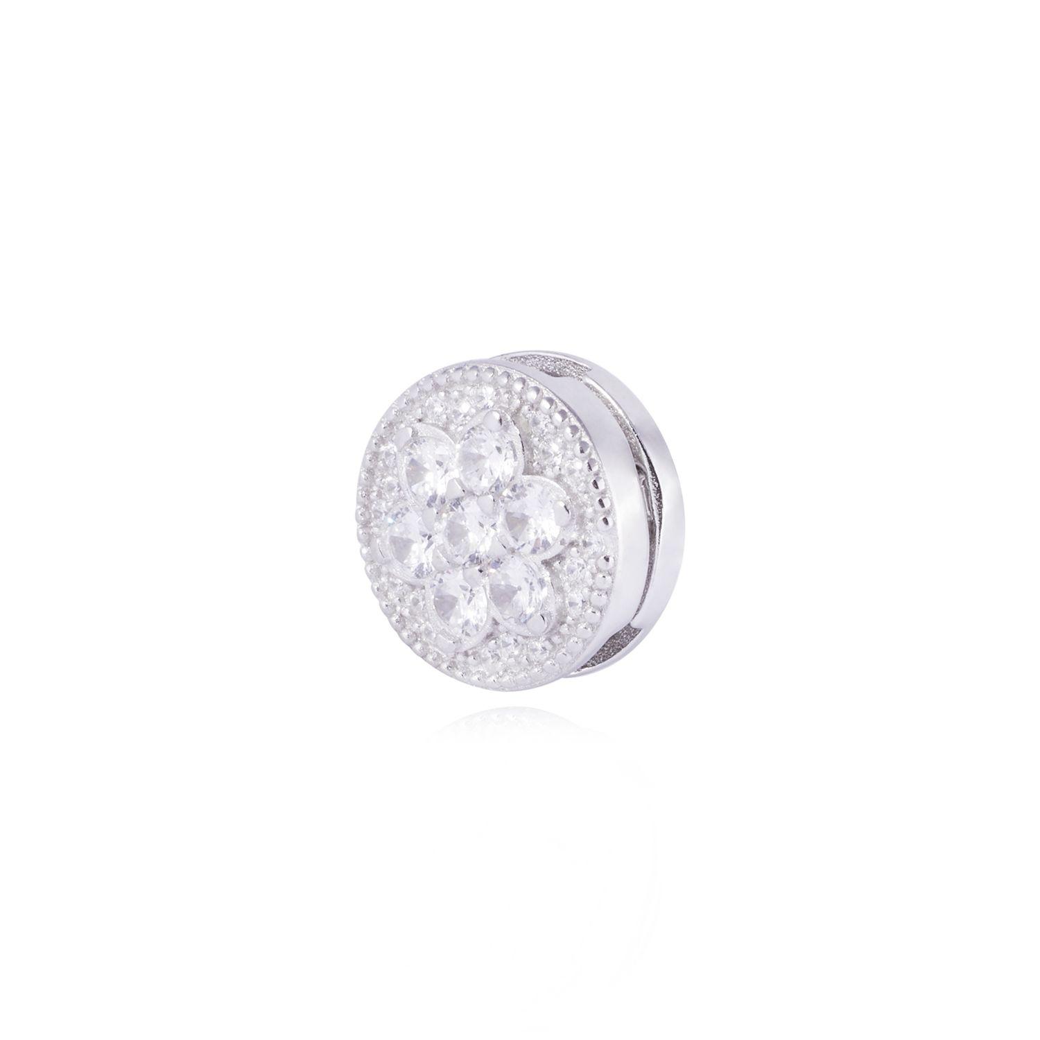 Dije de Plata broche Flor con Circonita-1