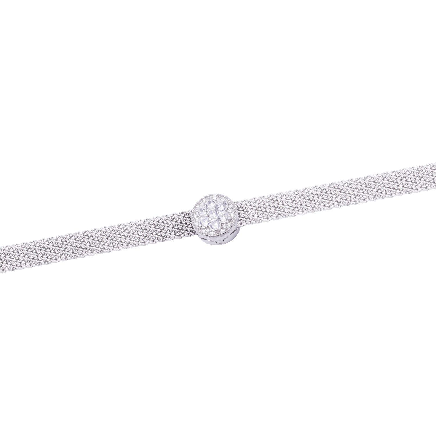 Dije de Plata broche Flor con Circonita-2