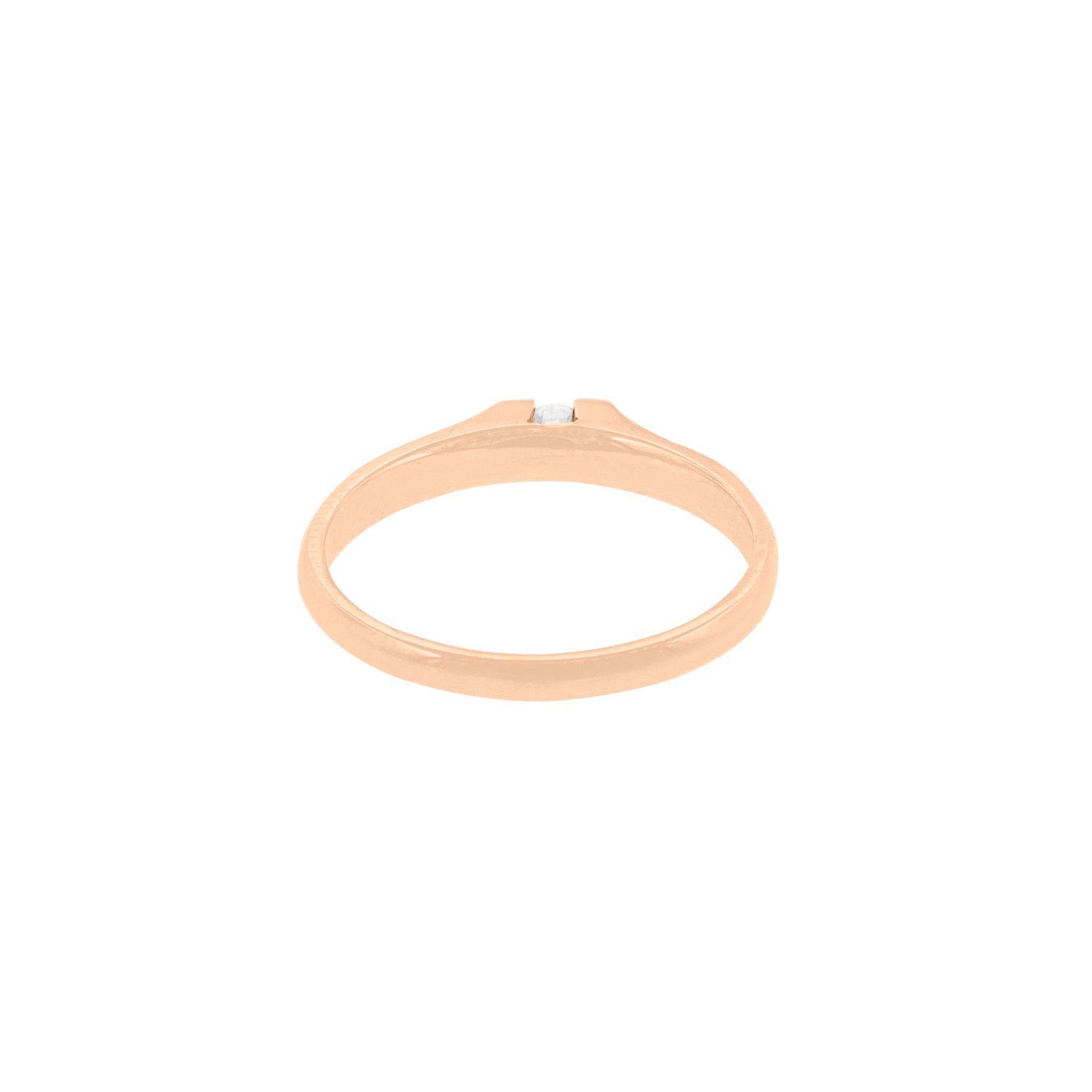 Anillo Compromiso Oro Rosado 18kt  Milán 1x14ptos Diamante-3