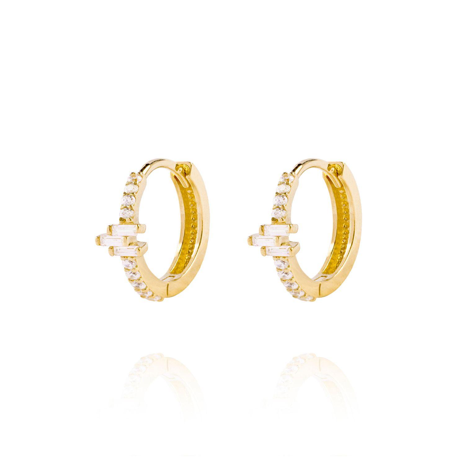 Aros de Oro 18kt Argollas Circón block-0