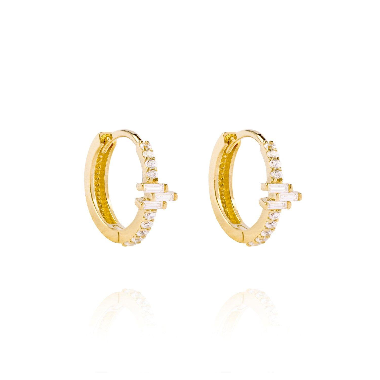 Aros de Oro 18kt Argollas Circón block-2