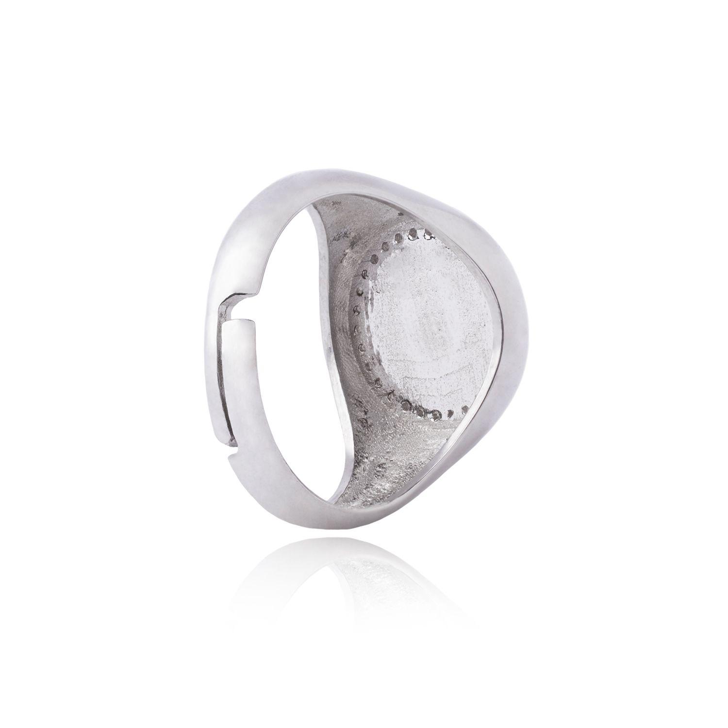 Anillo de Plata Esterlina 925 Sello Riel Redondo-2