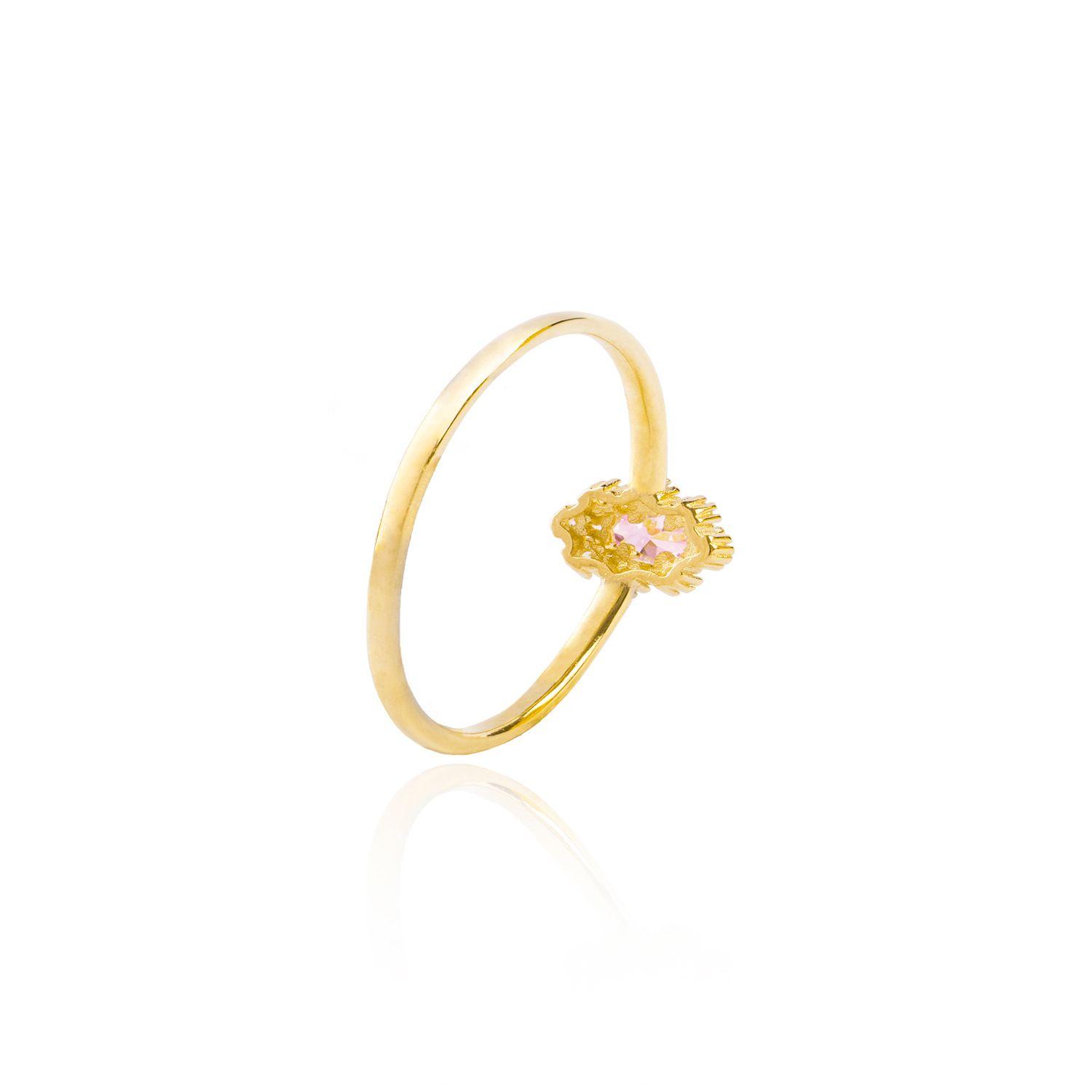 Anillo Compromiso Oro Amarillo 18kt Central Rosa de Francia-1