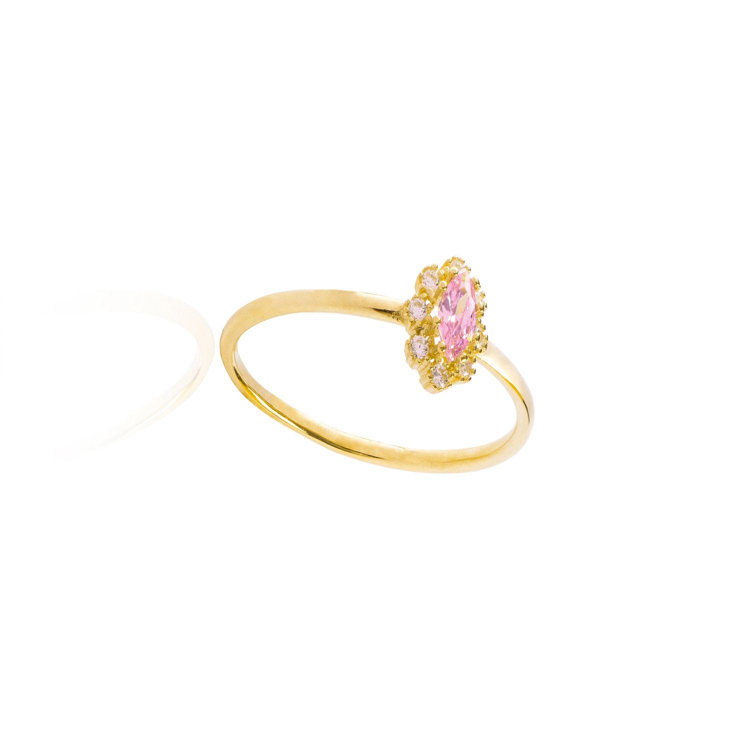 Anillo Compromiso Oro Amarillo 18kt Central Rosa de Francia-2