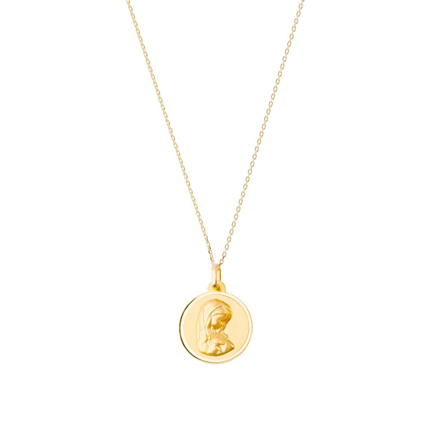 Colgante de Oro 18kt Virgen Niña 16mm-2