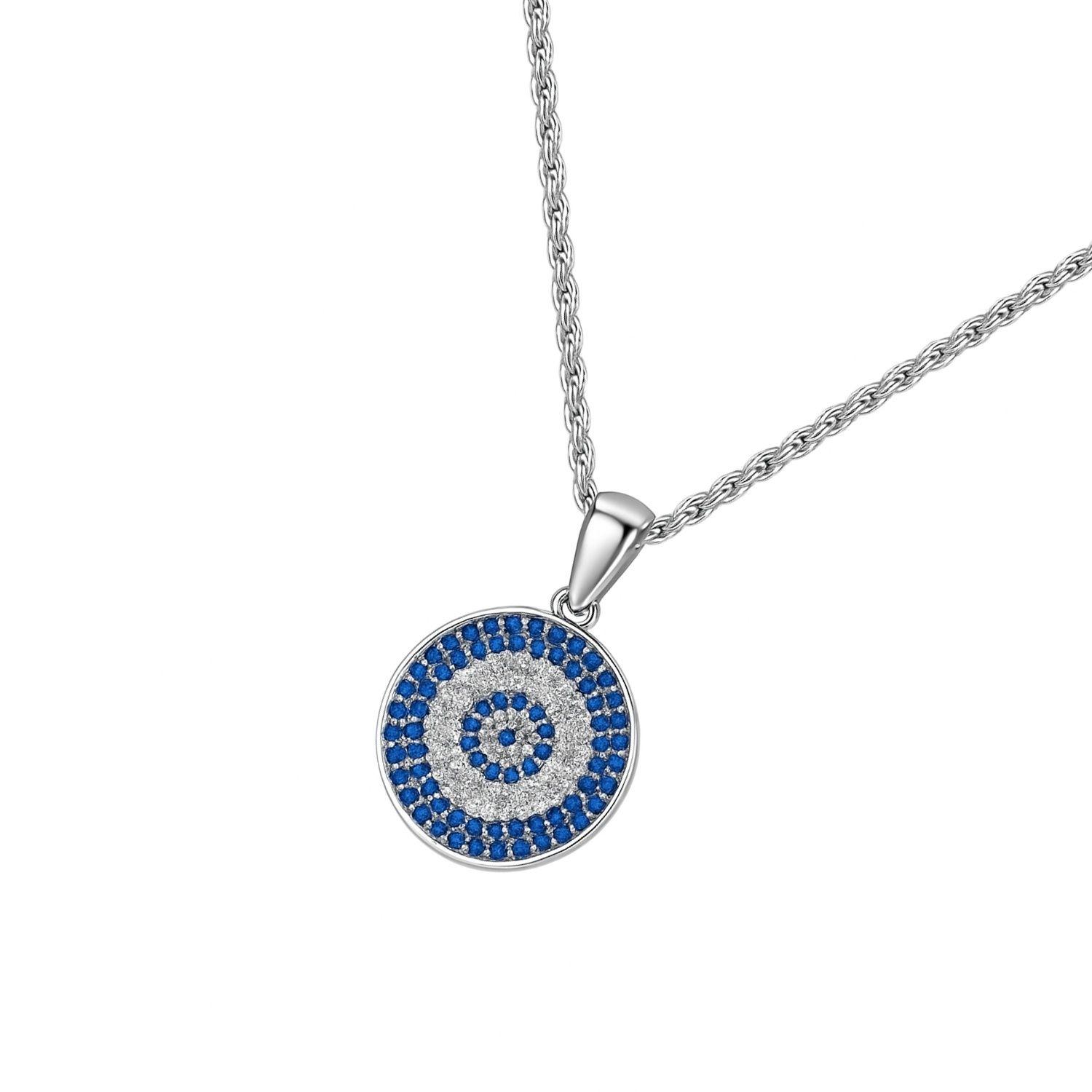 Colgante de Plata Esterlina 925 Sello Zafiro con Circonita-1