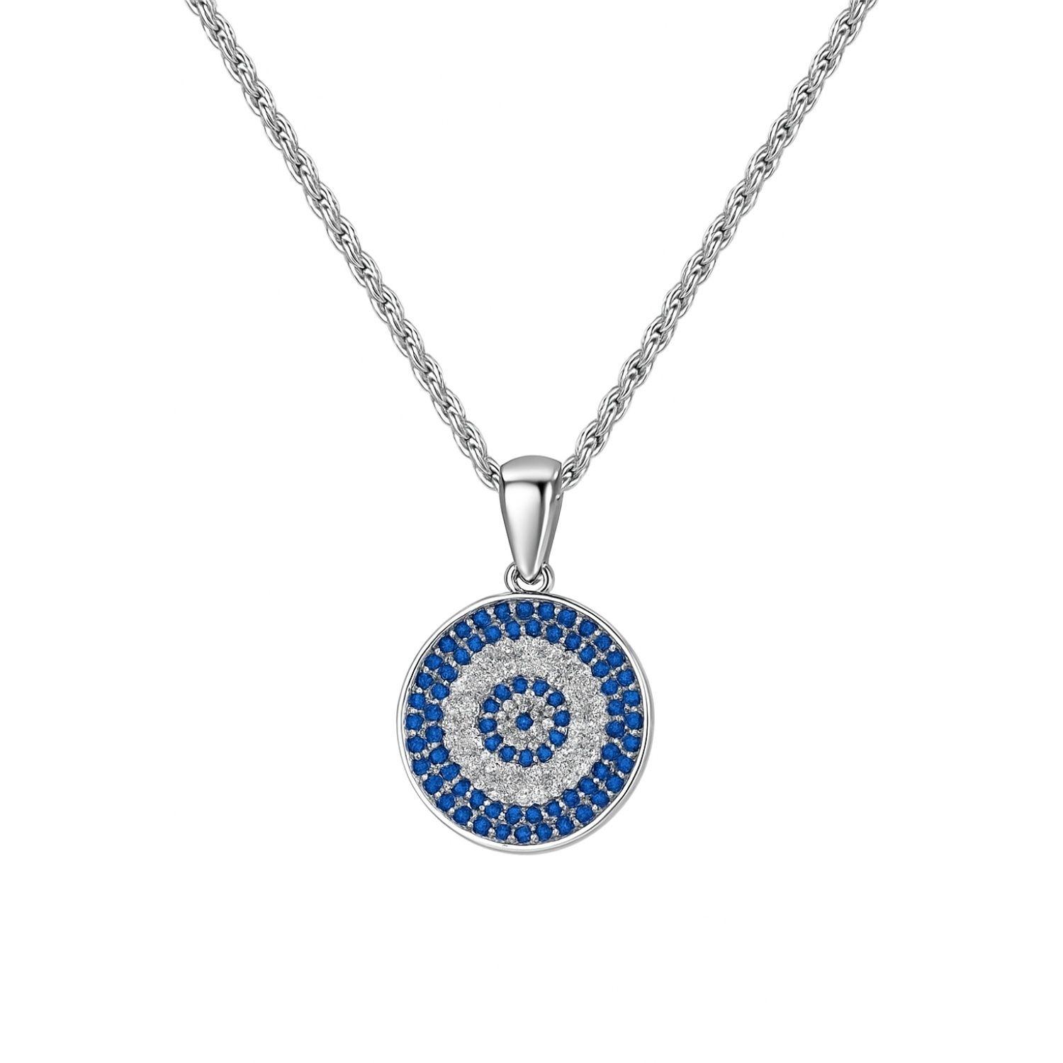 Colgante de Plata Esterlina 925 Sello Zafiro con Circonita-2