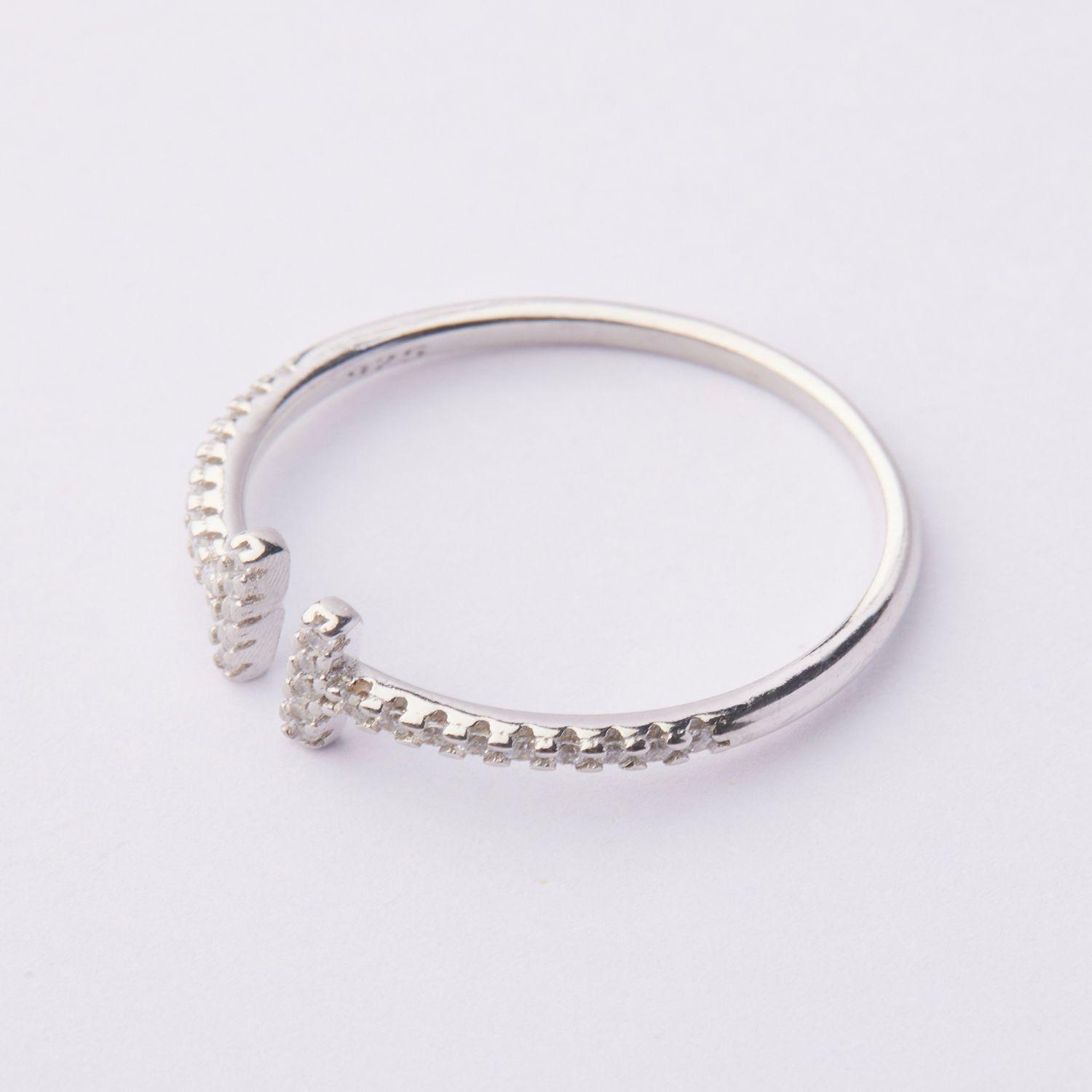 Anillo de Plata Esterlina 925 Abierto Circon-1