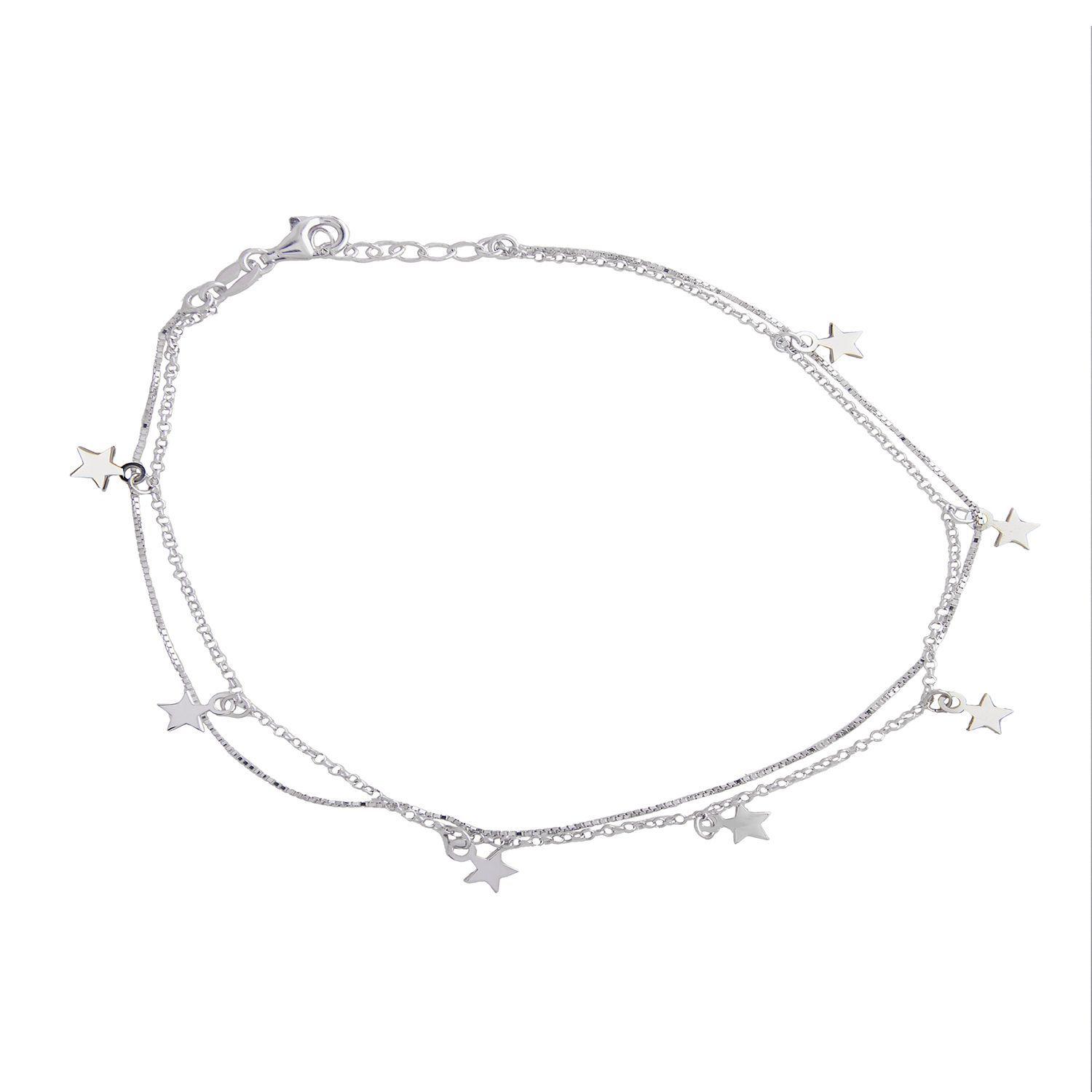 Pulsera de Plata Esterlina 925 Siete Estrellas Lisas-0
