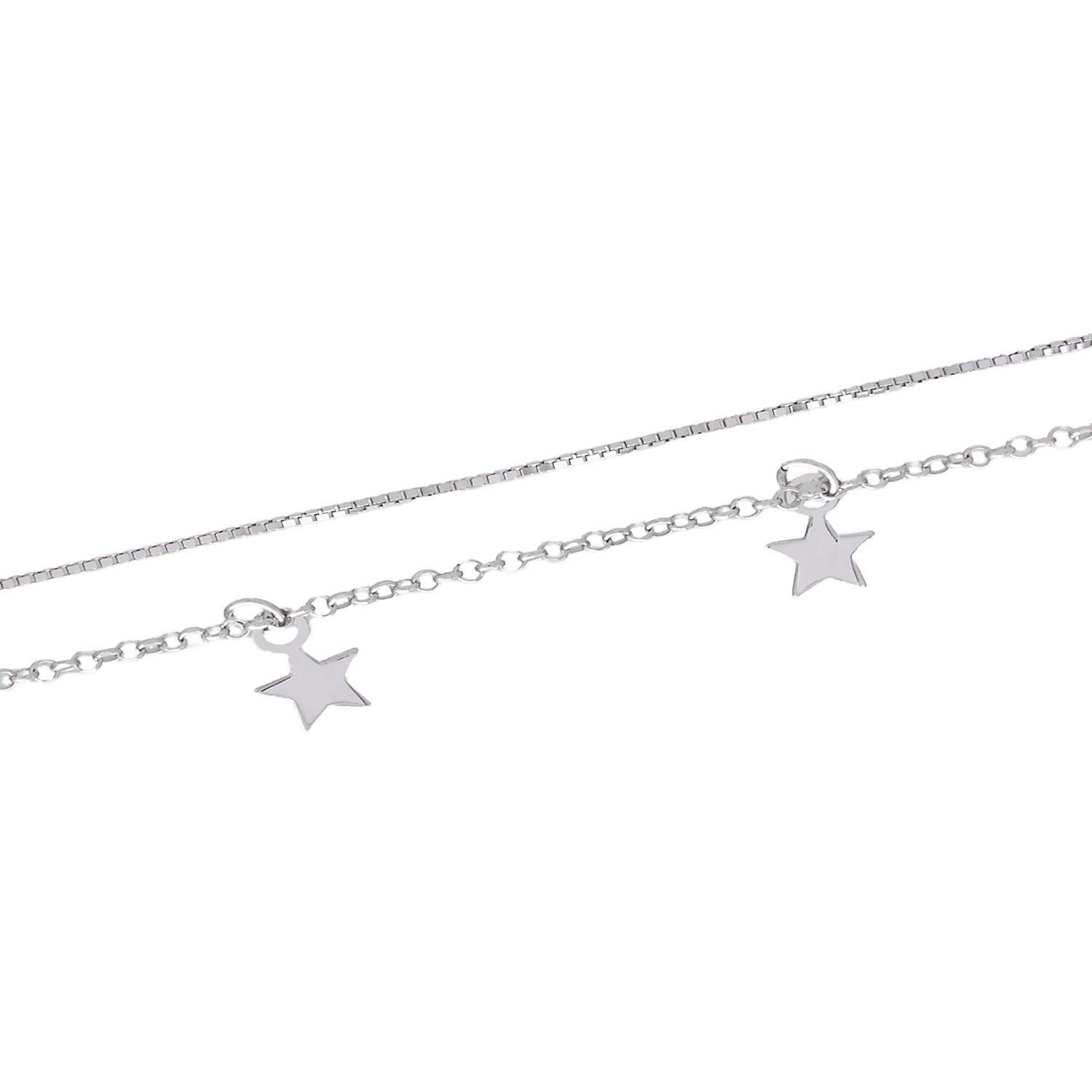 Pulsera de Plata Esterlina 925 Siete Estrellas Lisas-1