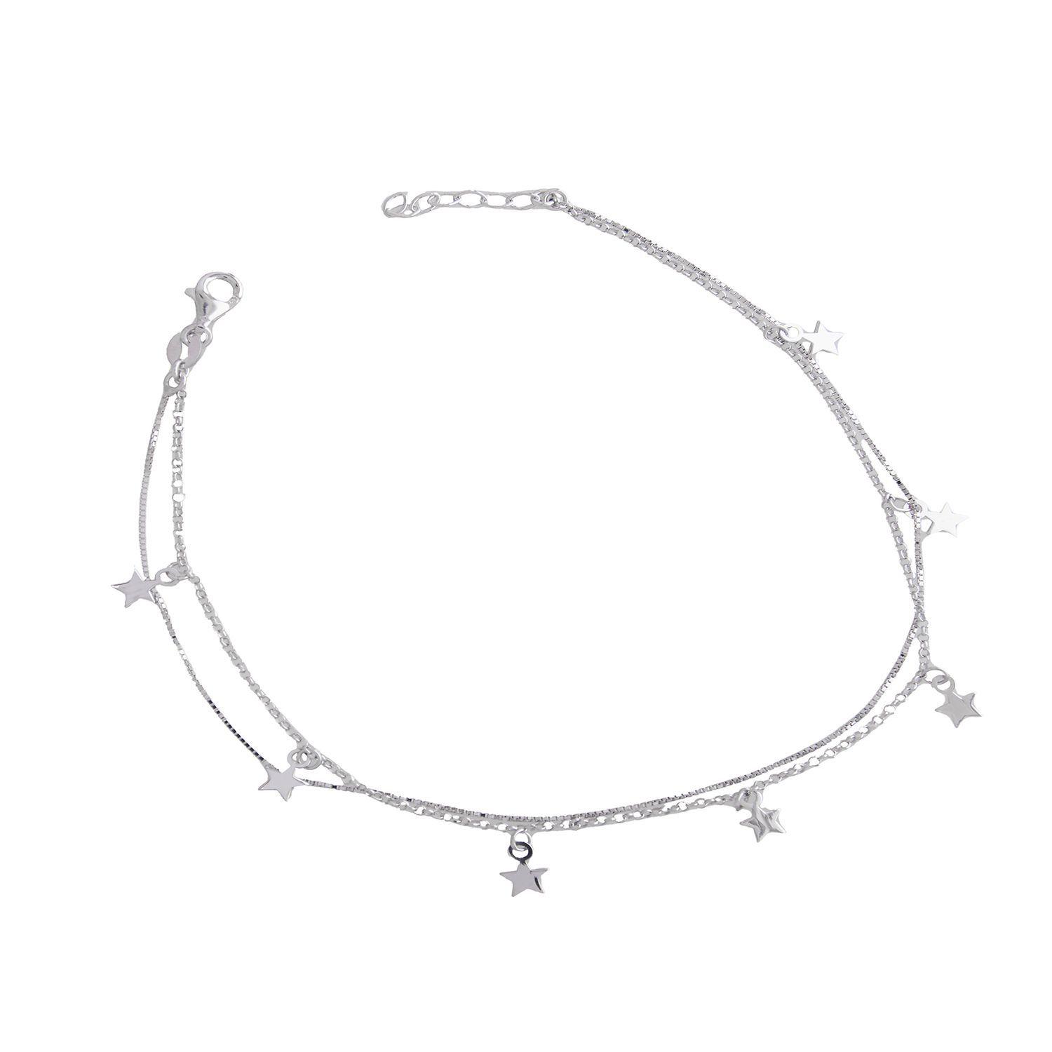 Pulsera de Plata Esterlina 925 Siete Estrellas Lisas-2