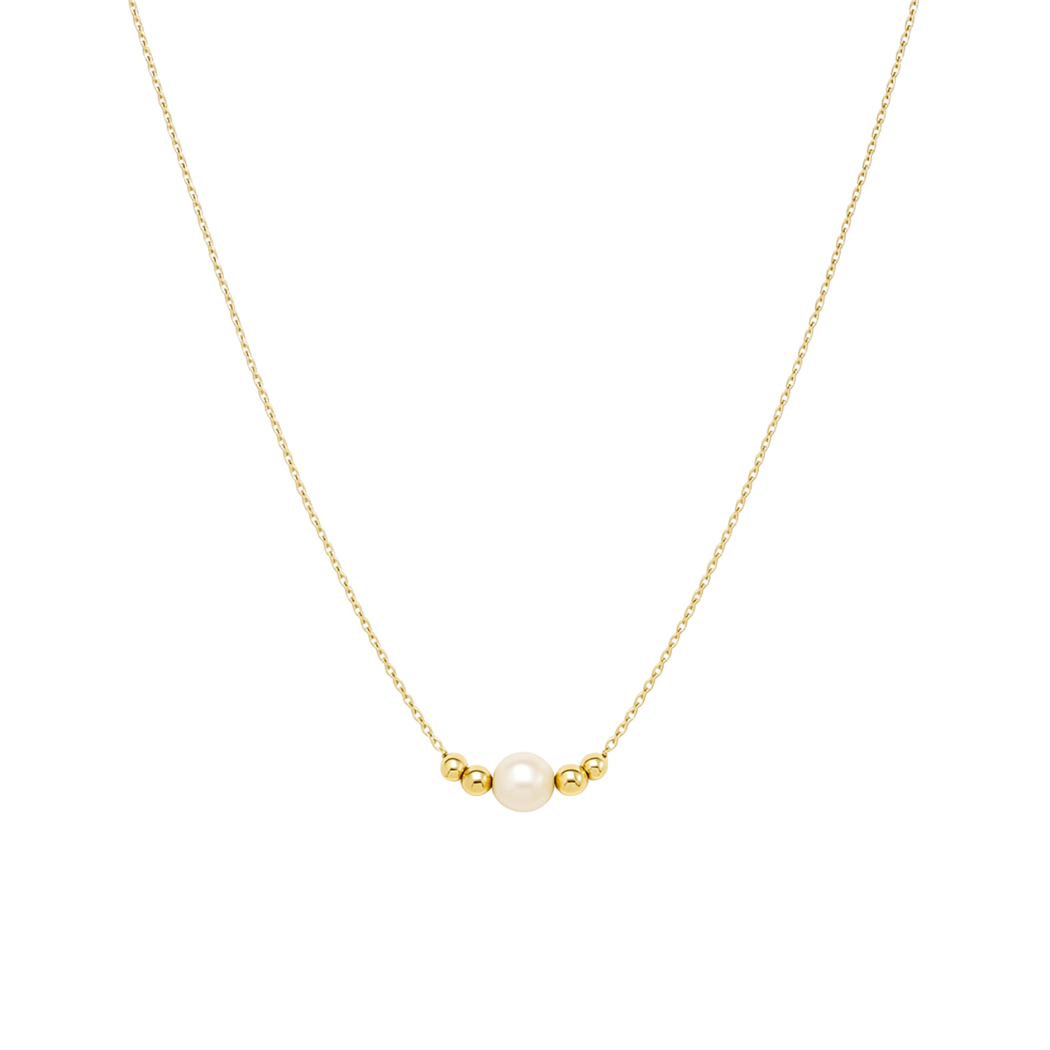 Collar Oro Amarillo 18kt Perla Cultivada 5MM-2