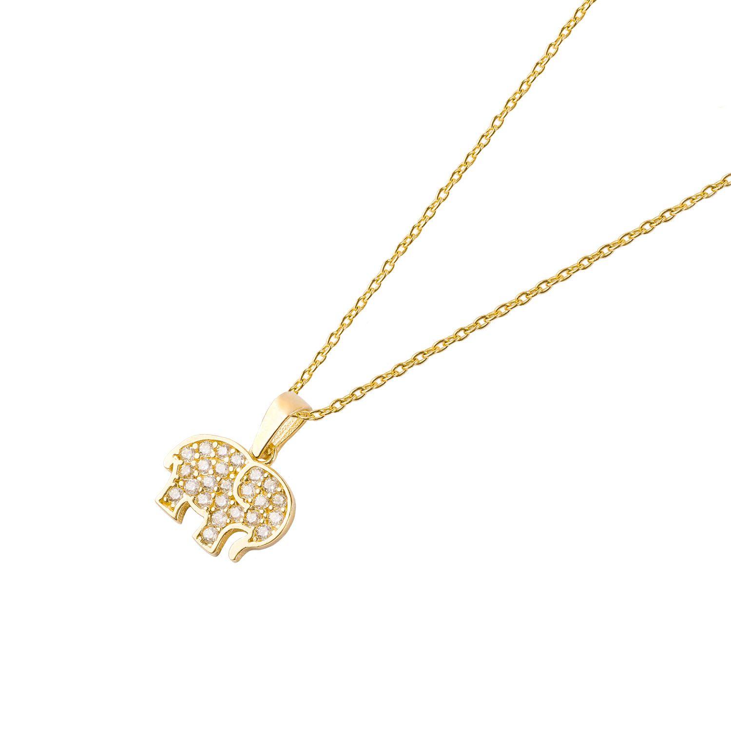 Collar de Oro 18kt Elefante circones-0