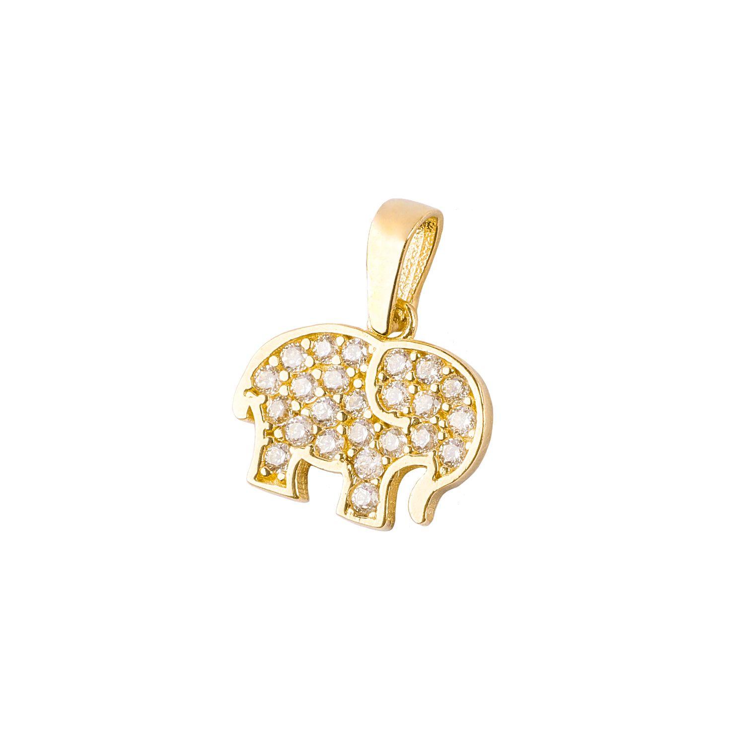 Collar de Oro 18kt Elefante circones-1