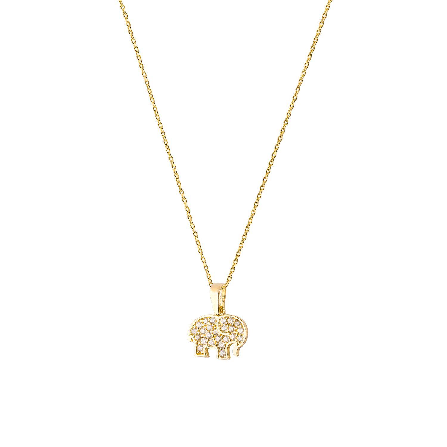 Collar de Oro 18kt Elefante circones-2