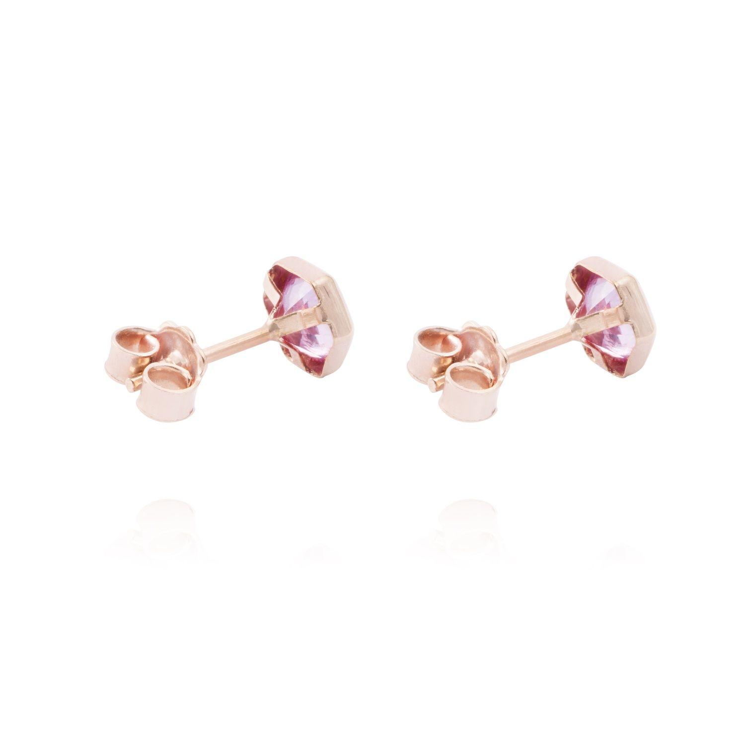Aros Oro Miel 18kt  Geometría Rosa-2