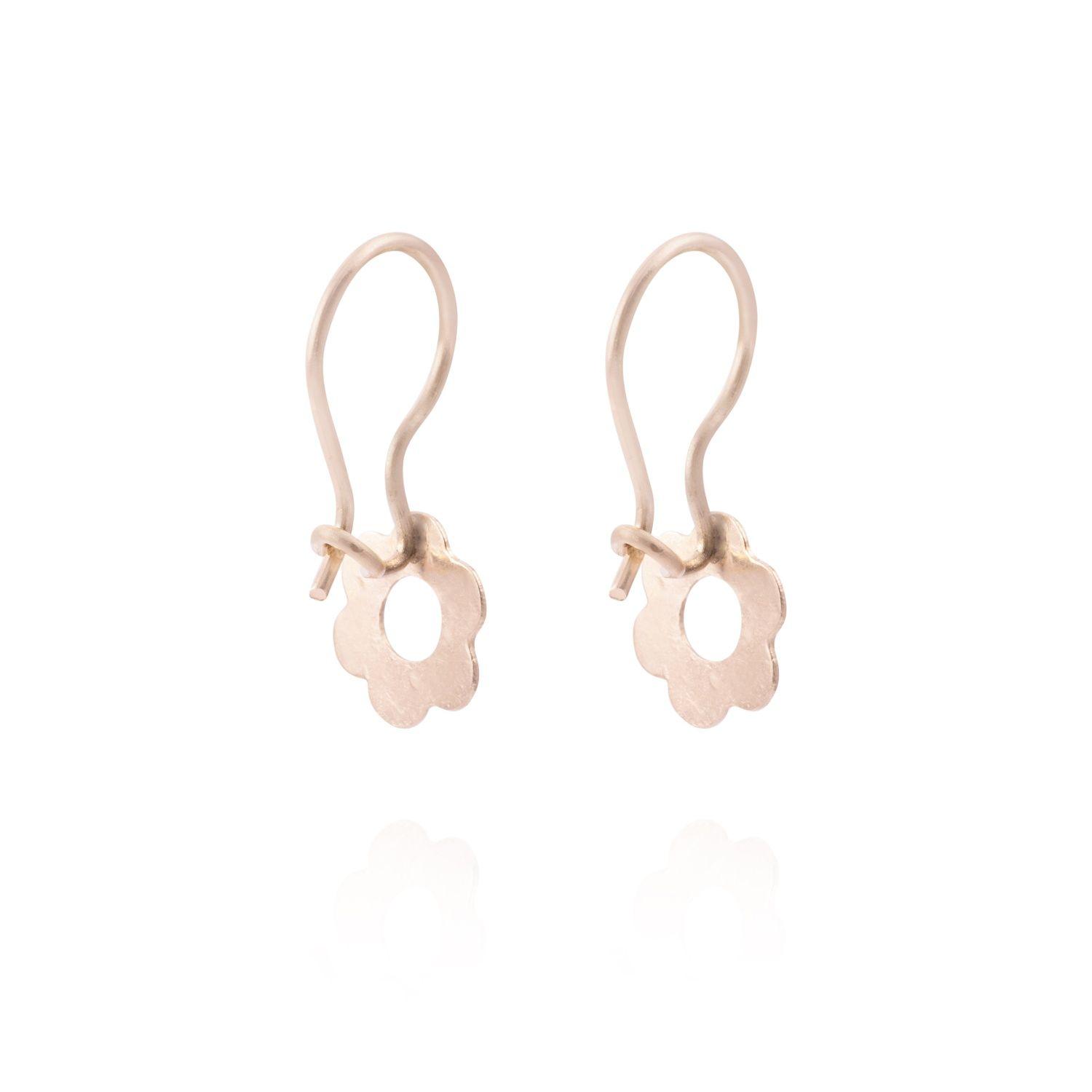 Aros Oro Miel 18kt Margarita Fija-2