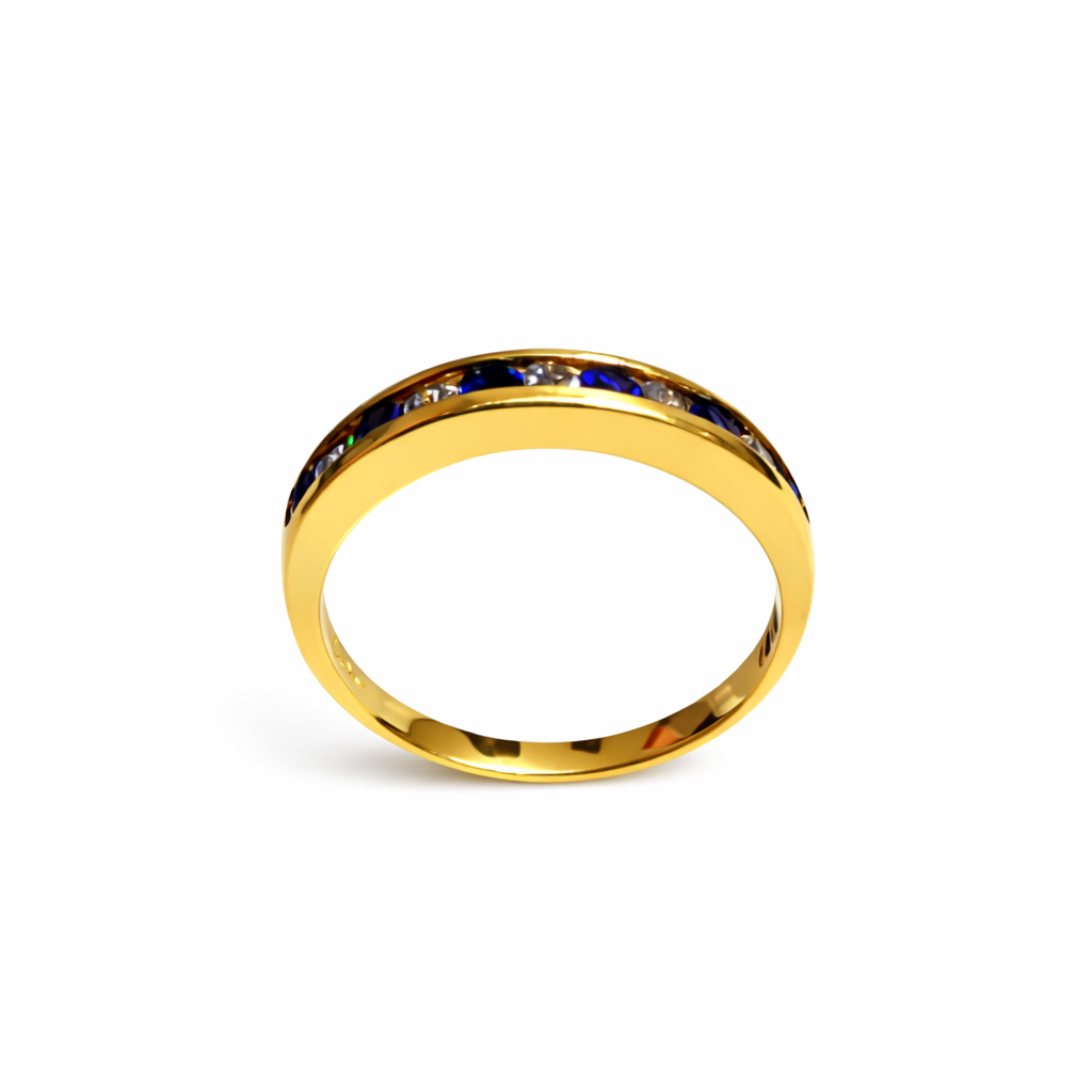 Anillo Oro Amarillo 18kt Armonía Azul-2