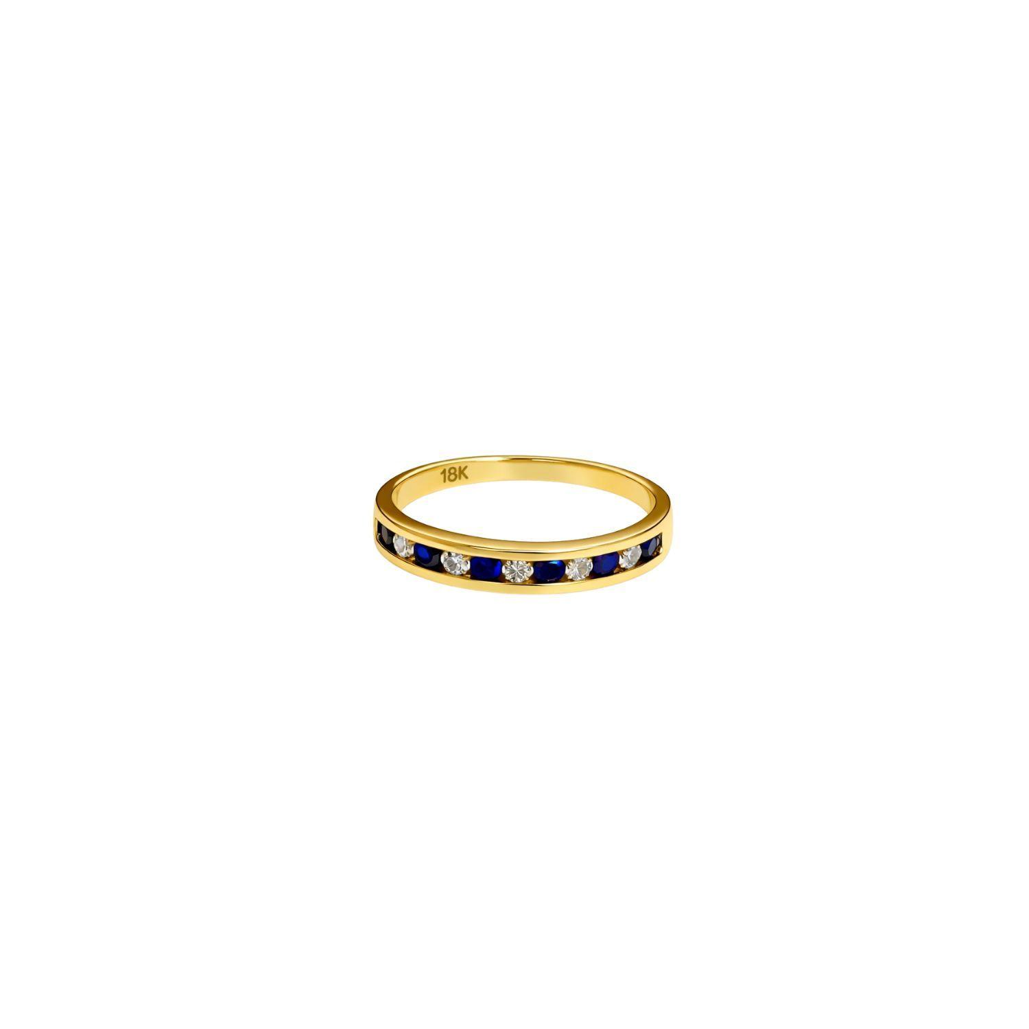 Anillo Oro Amarillo 18kt Armonía Azul-1