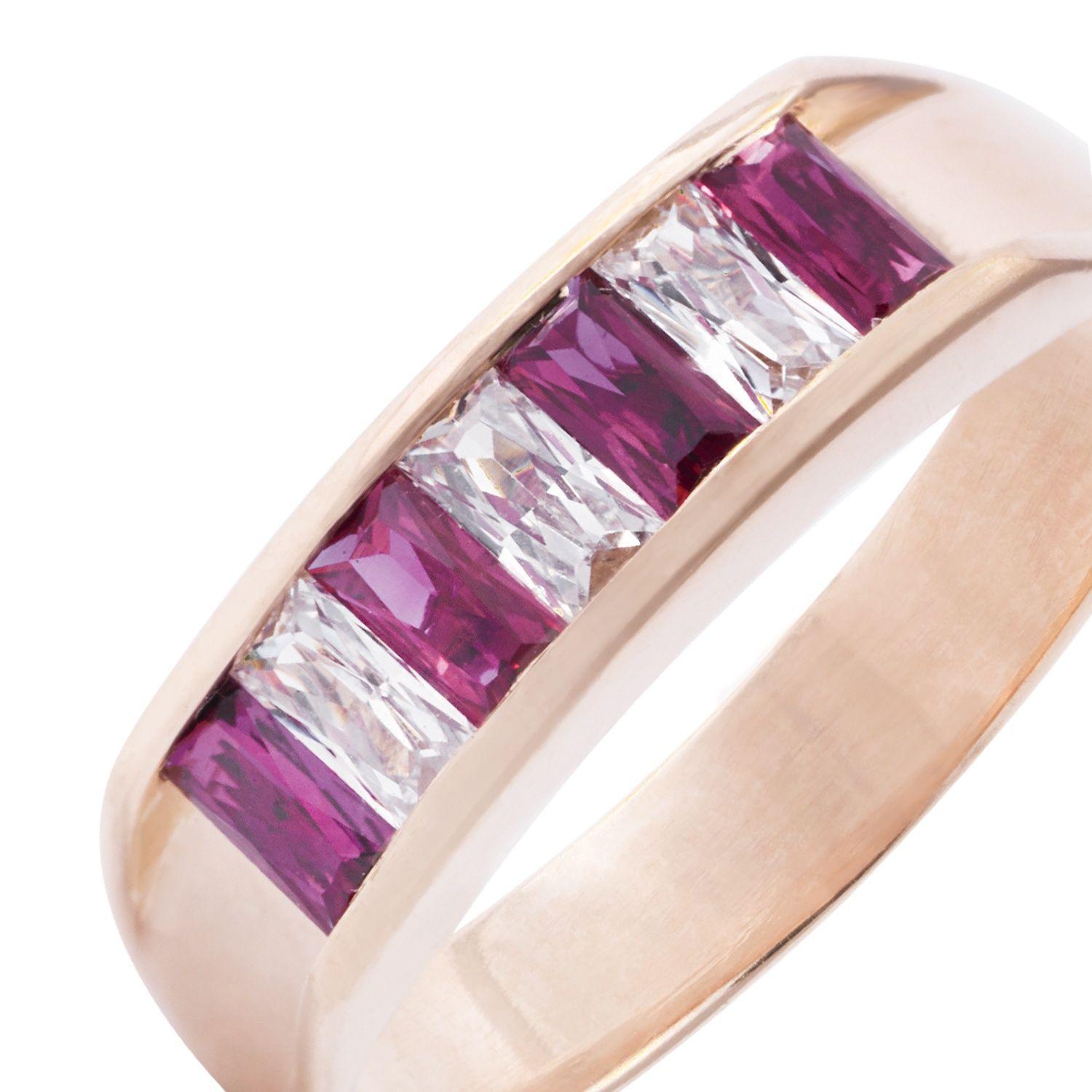 Anillo en Oro Miel 18kt Rubí Prisma-1