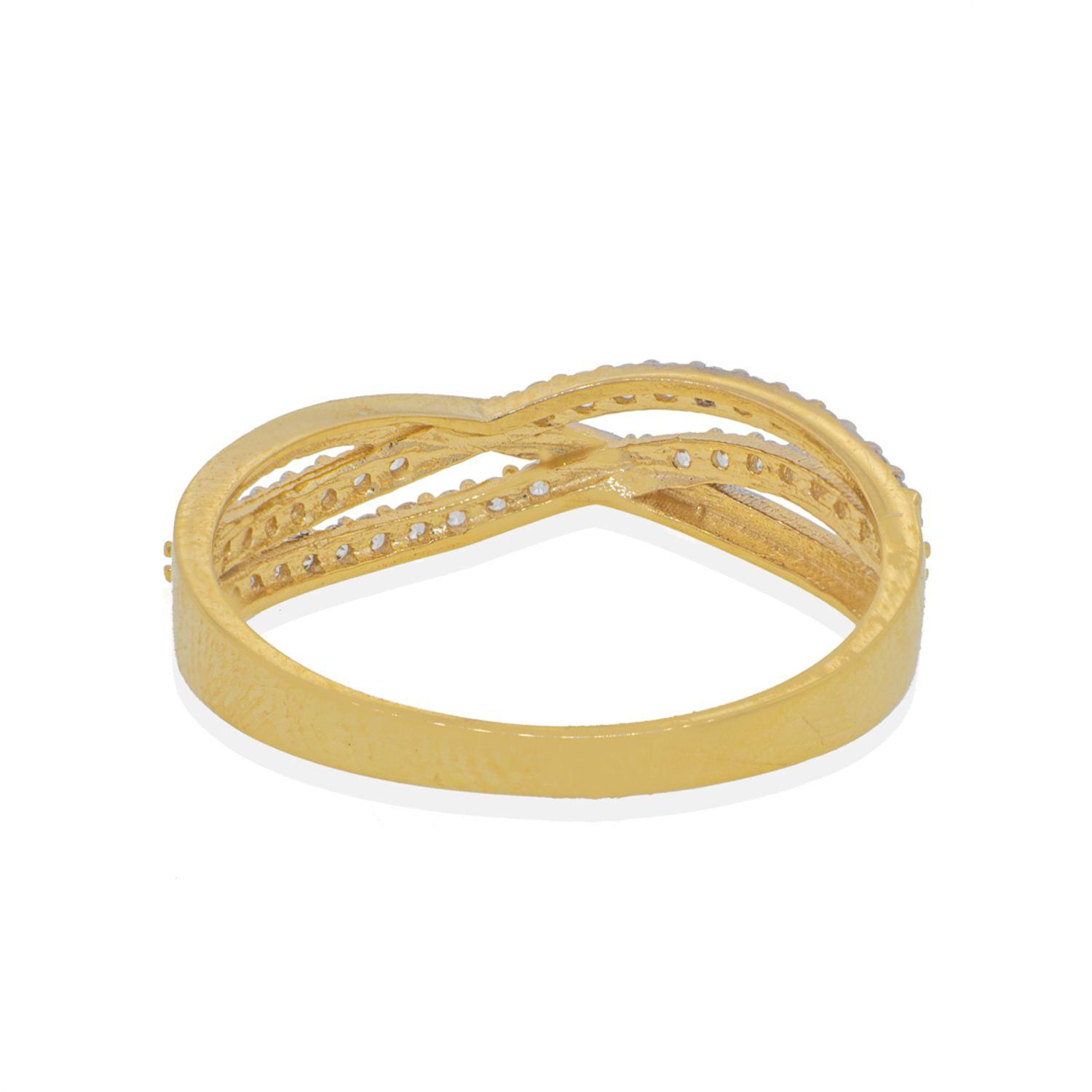 Anillo Compromiso de Oro 18Kt Circones Doble Onda-1