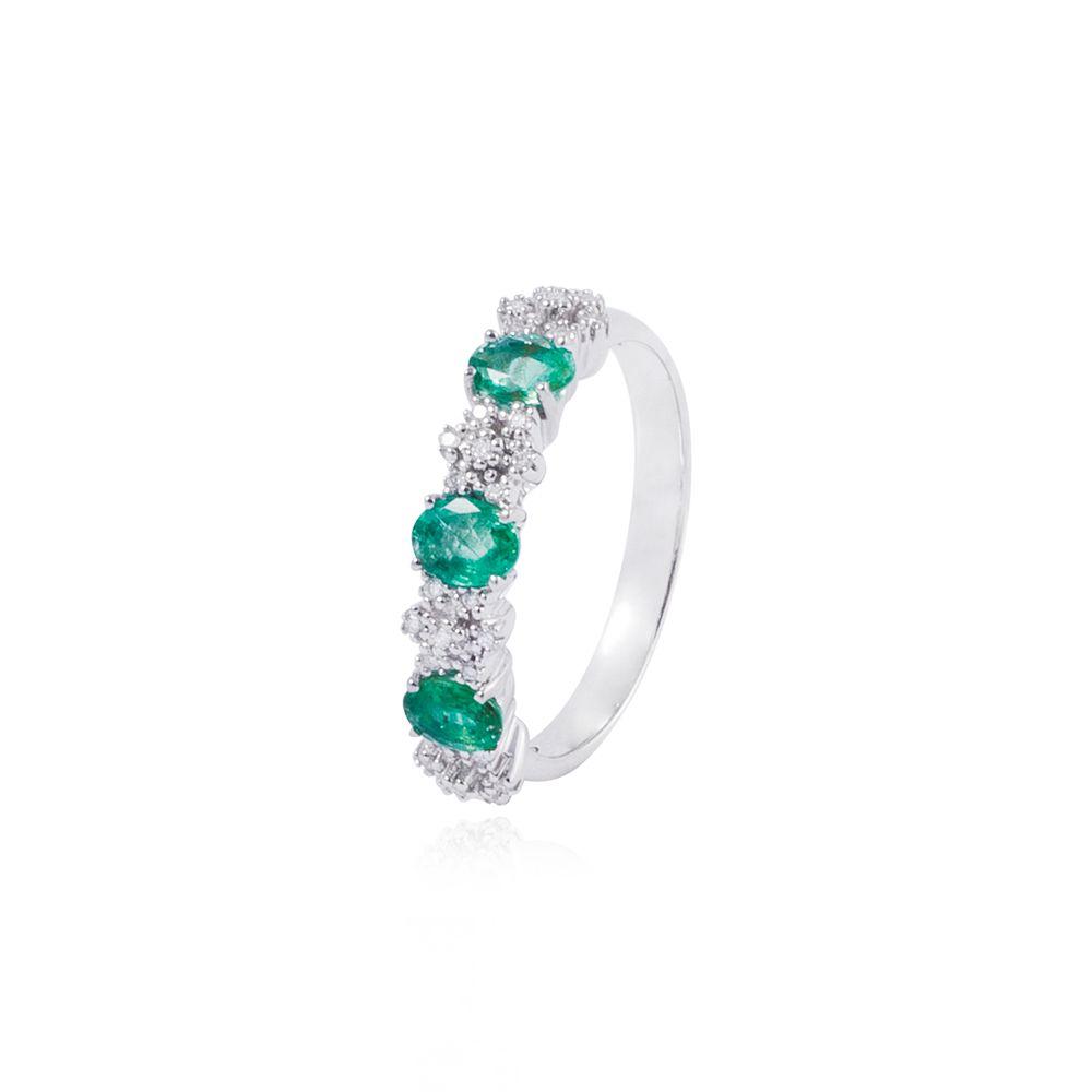 Anillo de Oro 18kt Esmeralda y diamantes-0