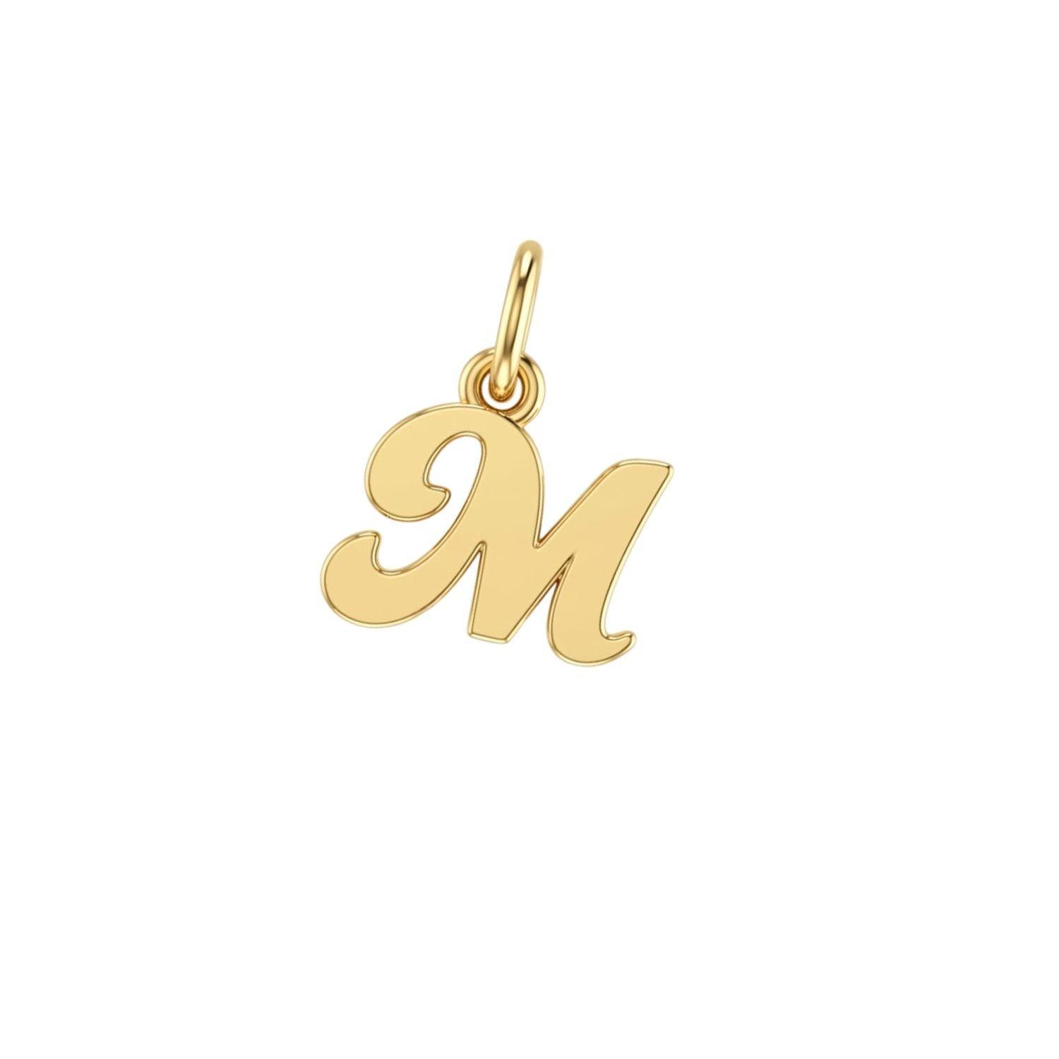 Colgante de Oro Miel 18kt Letra Gótica M-0