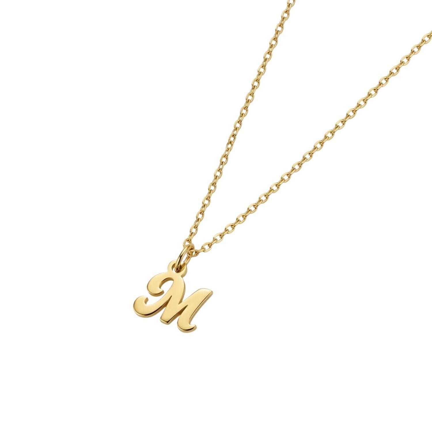 Colgante de Oro Miel 18kt Letra Gótica M-1