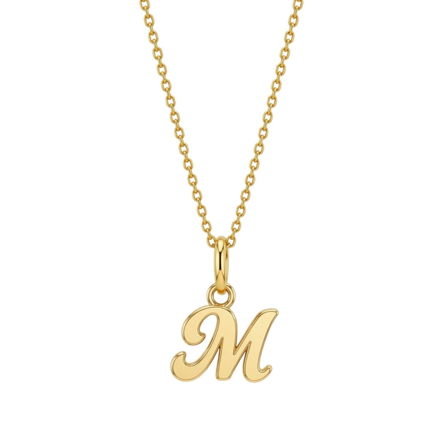 Colgante de Oro Miel 18kt Letra Gótica M-2