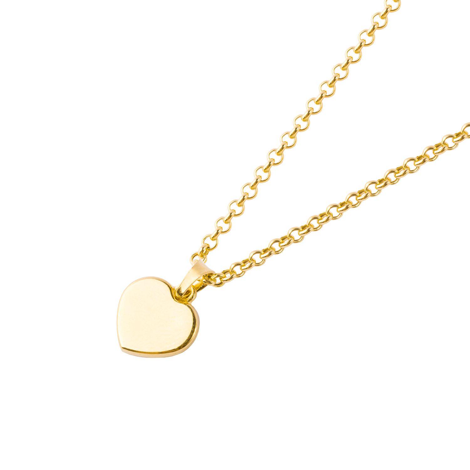 Collar de Oro Amarillo 18kt Corazón Plano-0