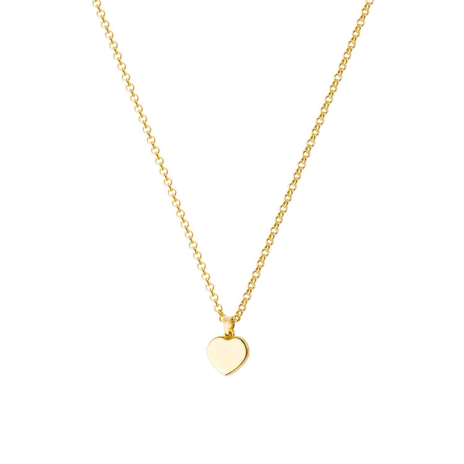 Collar de Oro Amarillo 18kt Corazón Plano-2