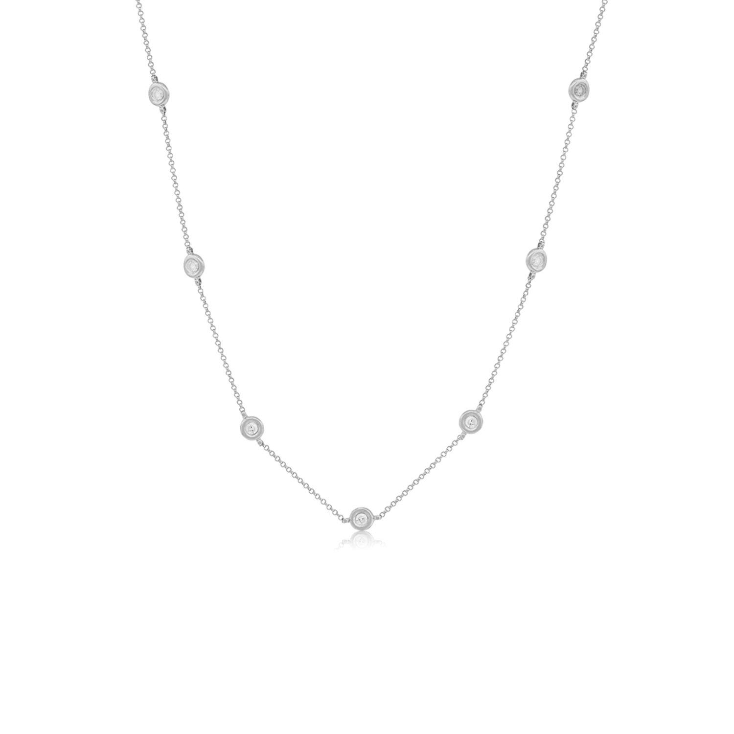 Collar Oro Blanco 18kt Diamantes. 35 Puntos-2