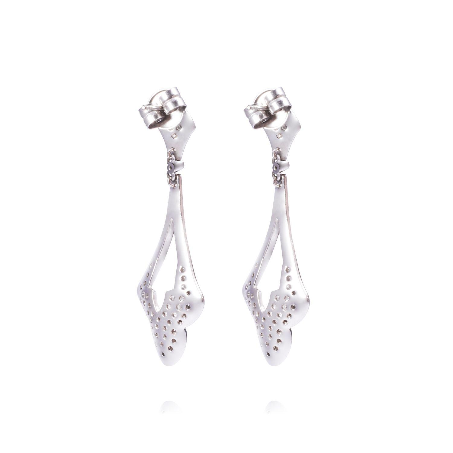 Aros Oro Blanco 18kt Diamantes Negros y Blancos 1,35 Qlts.-2