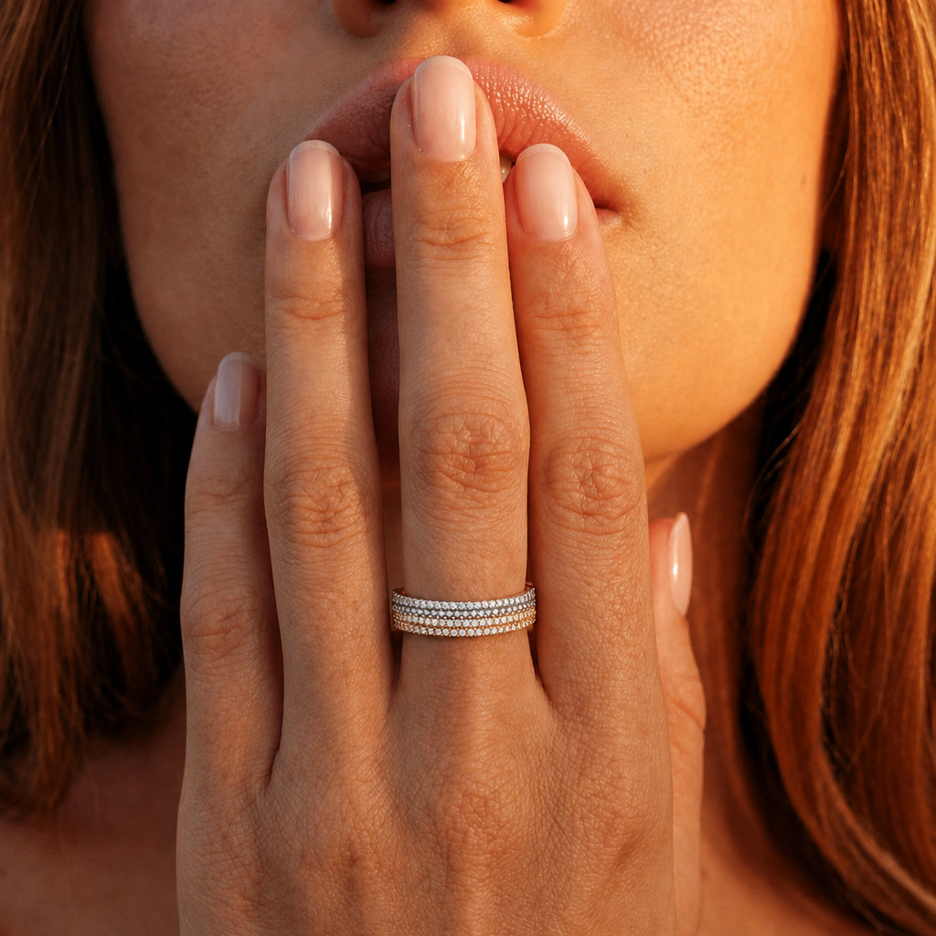 Anillo Compromiso de Oro 18Kt Bicolor Circón-3
