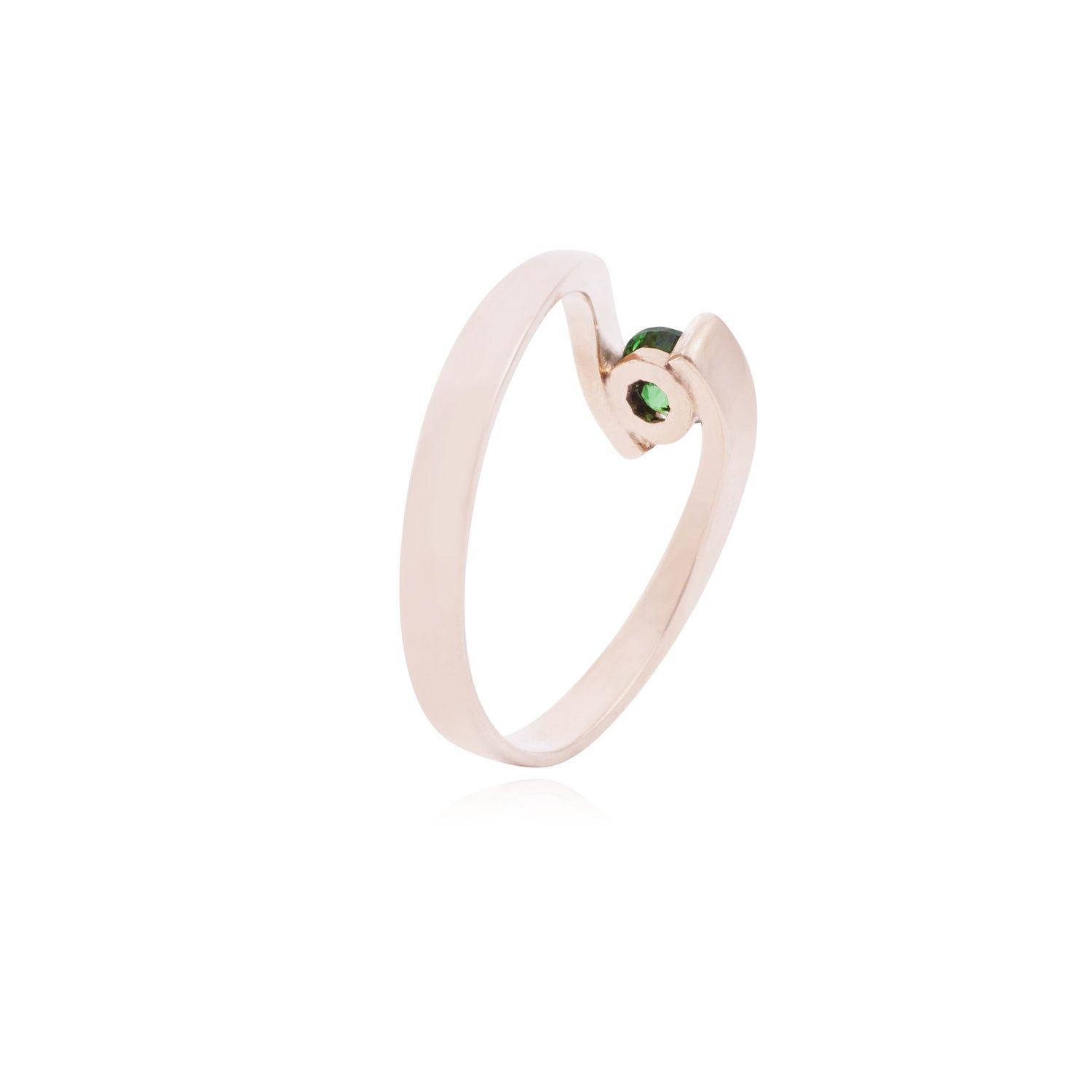 Anillo Oro Miel 18kt Ojo Esmeralda-2