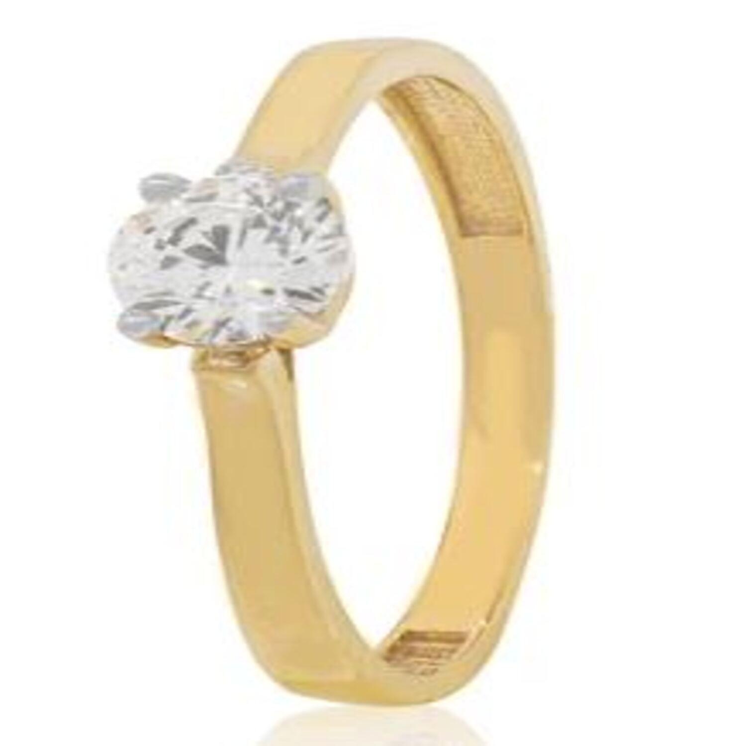 Anillo Oro 18 KT Modelo Solitario Circón 5.0-1