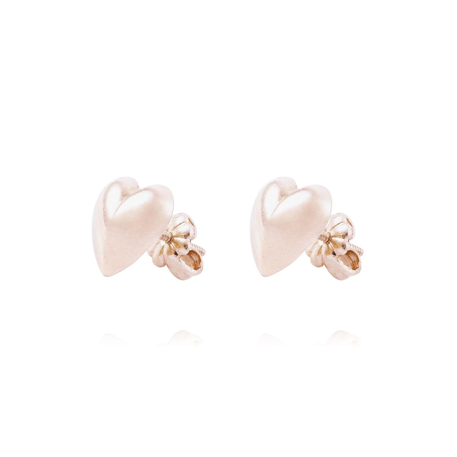 Aros Oro Miel 18kt Corazón Grande-0