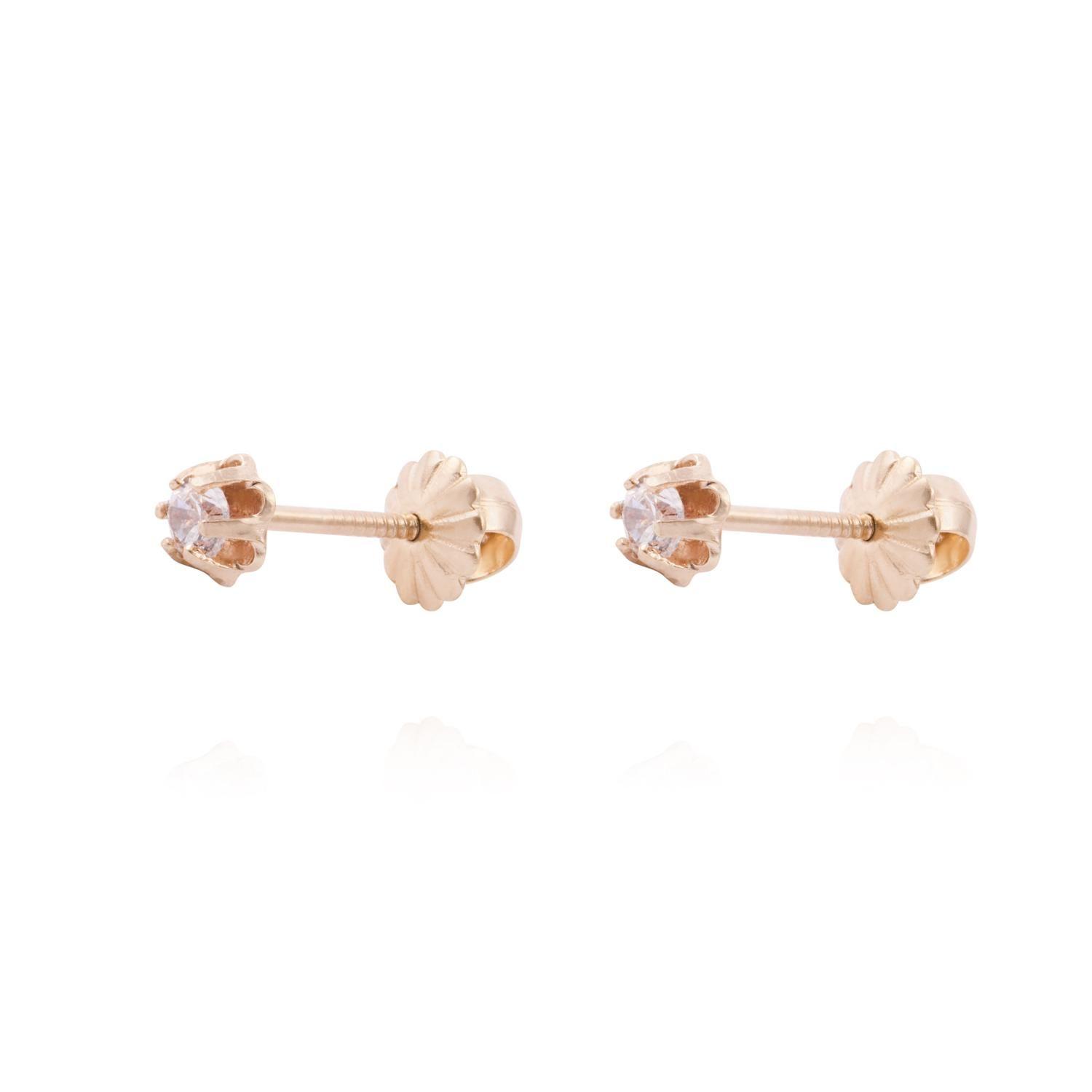 Aros Oro Miel 18kt Circón 2,5mm-0