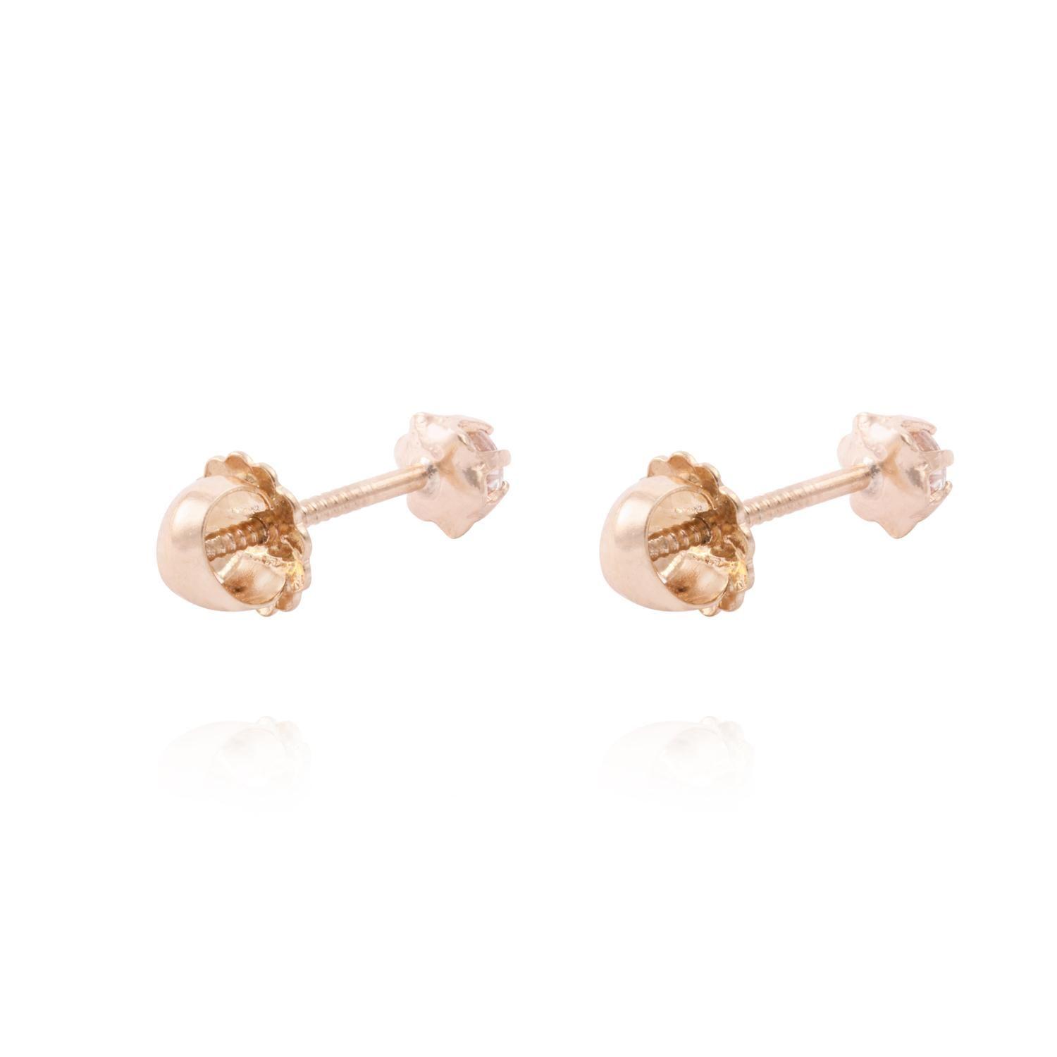 Aros Oro Miel 18kt Circón 2,5mm-2