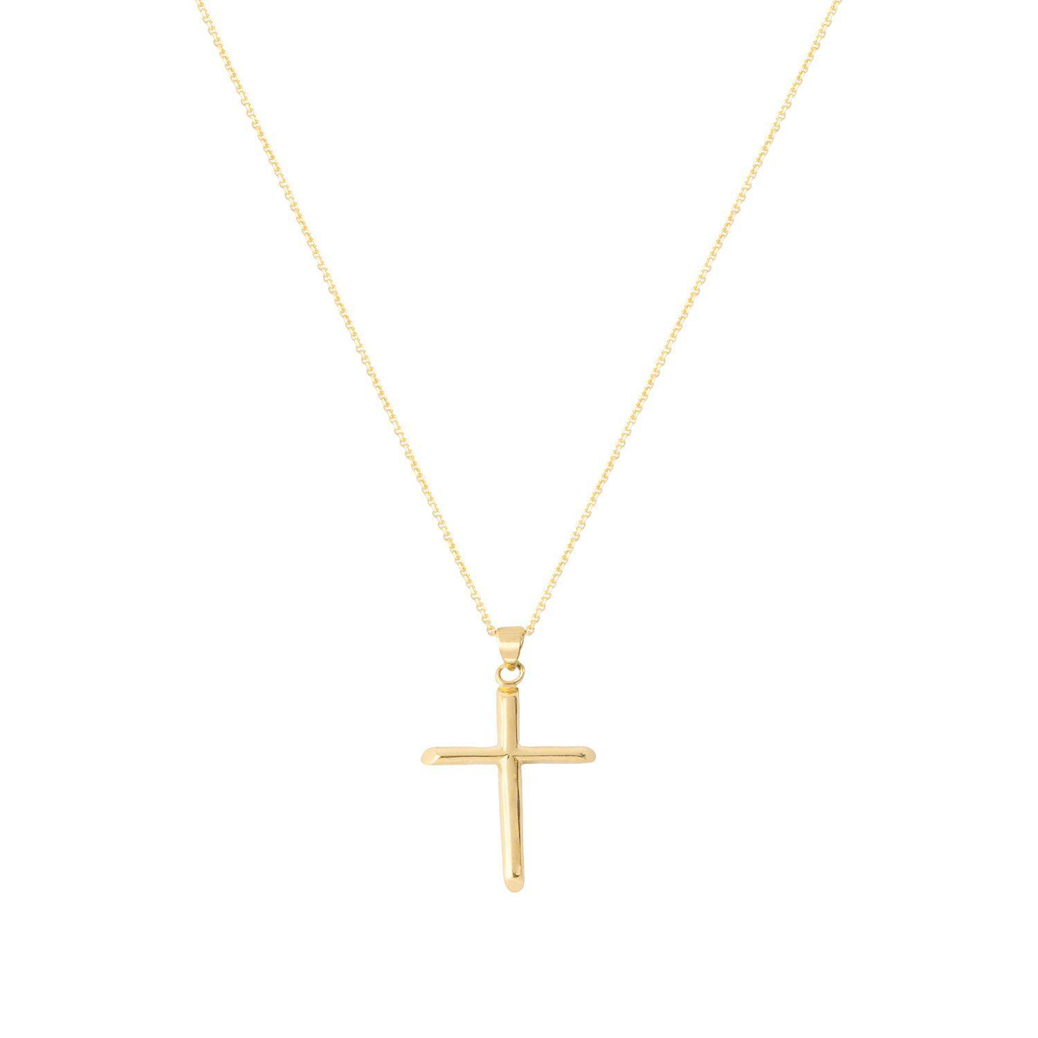 Colgante de Oro 18kt Cruz Tubular-2