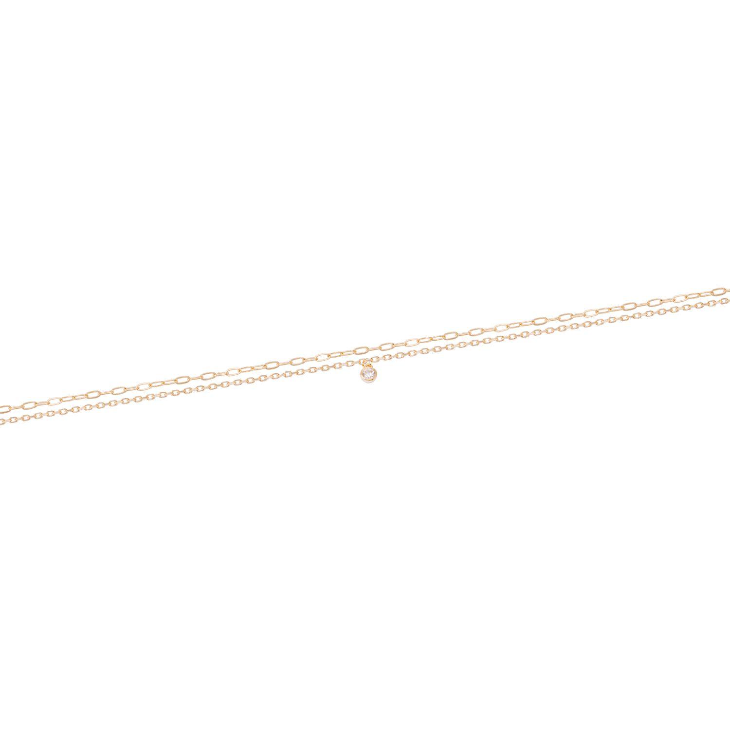 Tobillera Oro Amarillo 18kt Doble Cadena-2