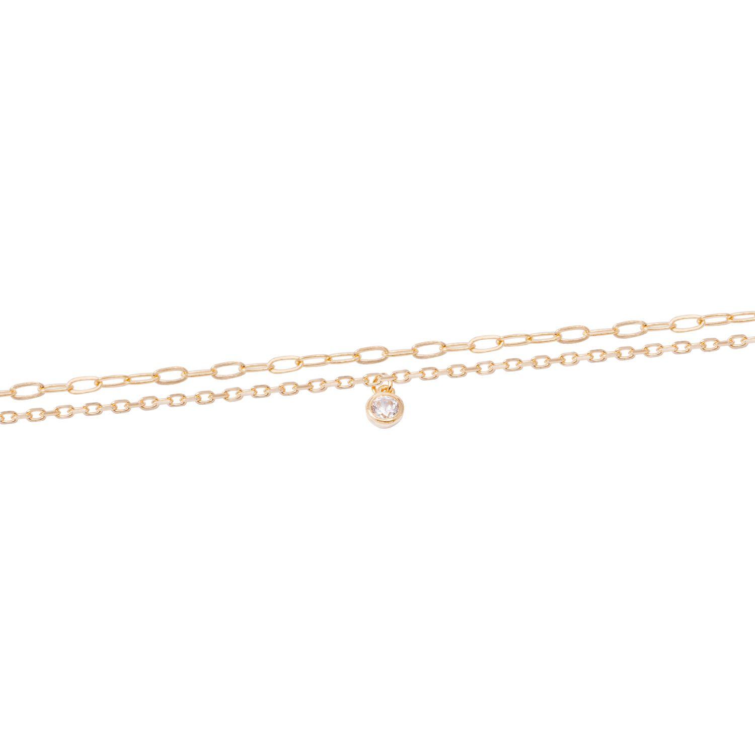 Tobillera Oro Amarillo 18kt Doble Cadena-1