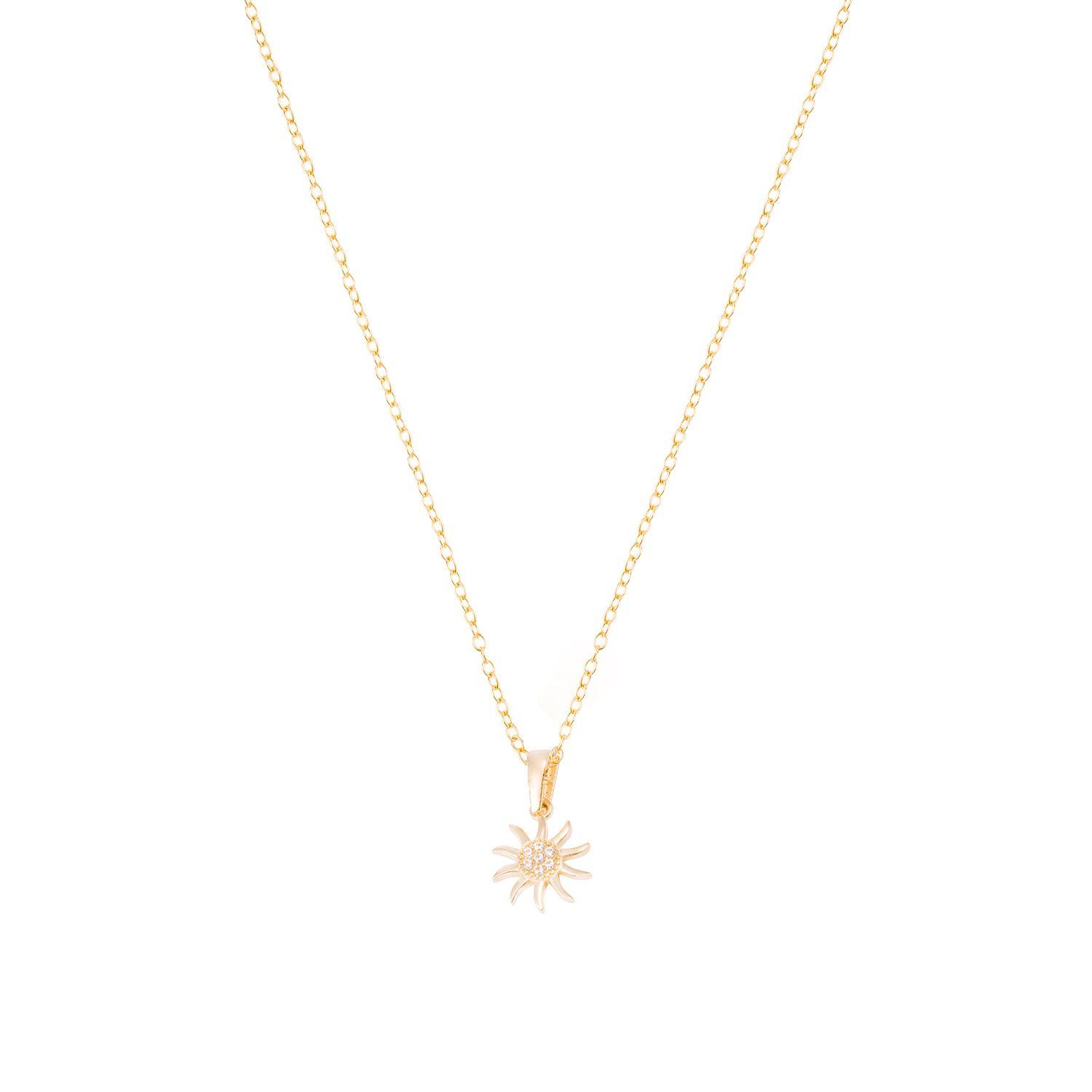 Collar de Oro de 18kt Circonitas Sol-2